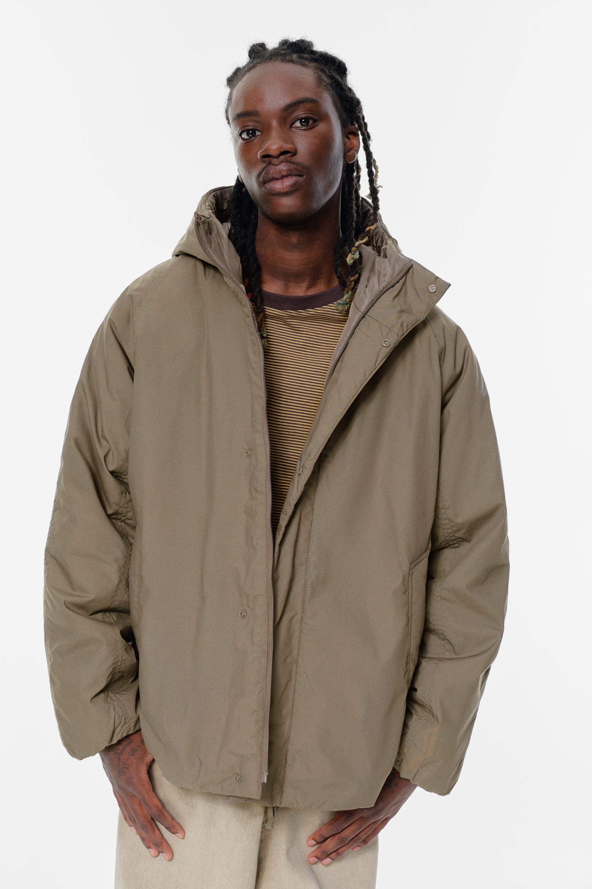 Gesteppter Regenmantel Mit Kapuze