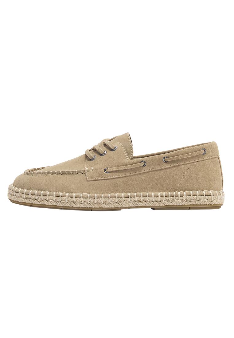 Leather jute boat shoes — Ecru