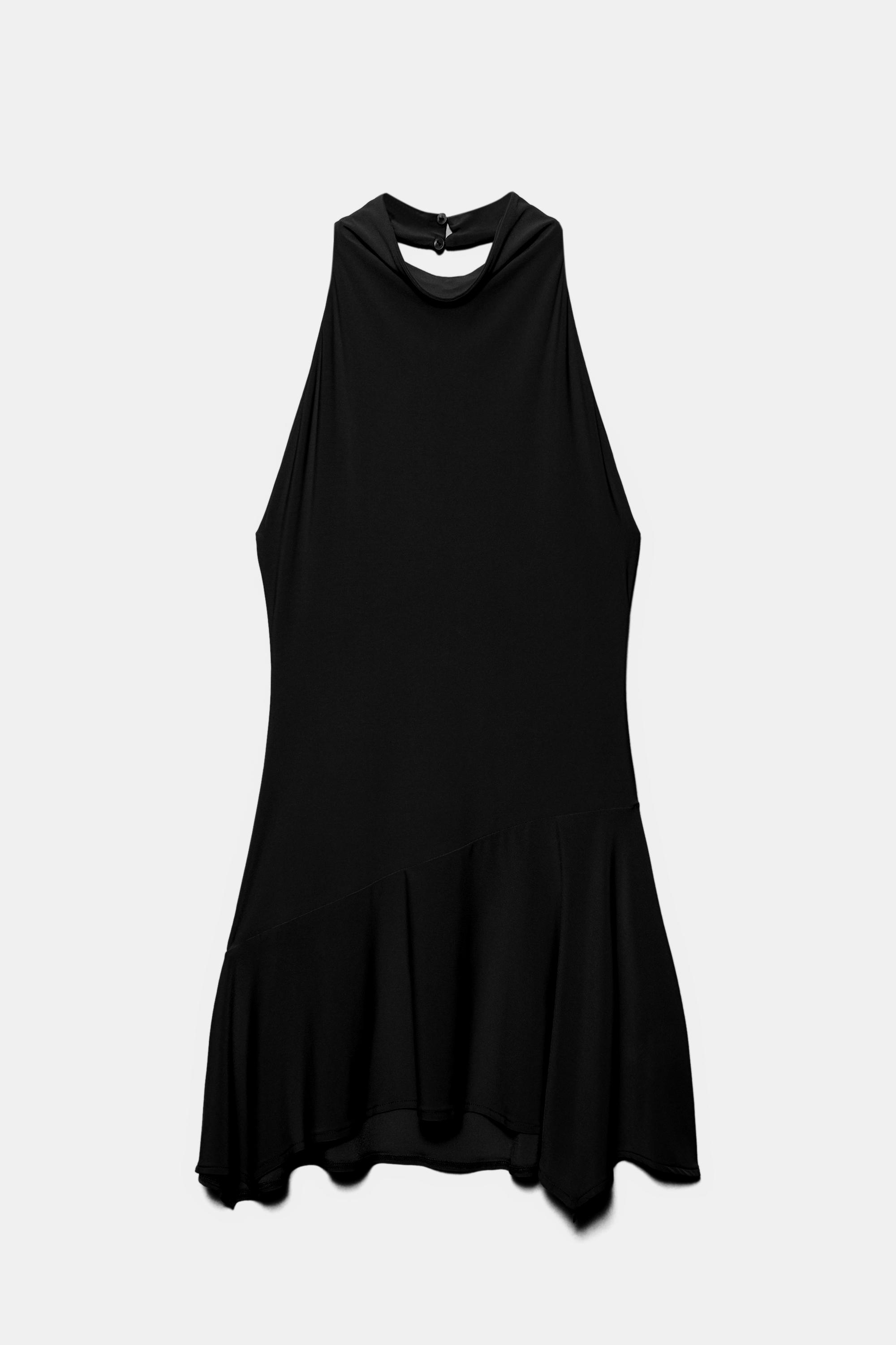 Short halter dress — Black