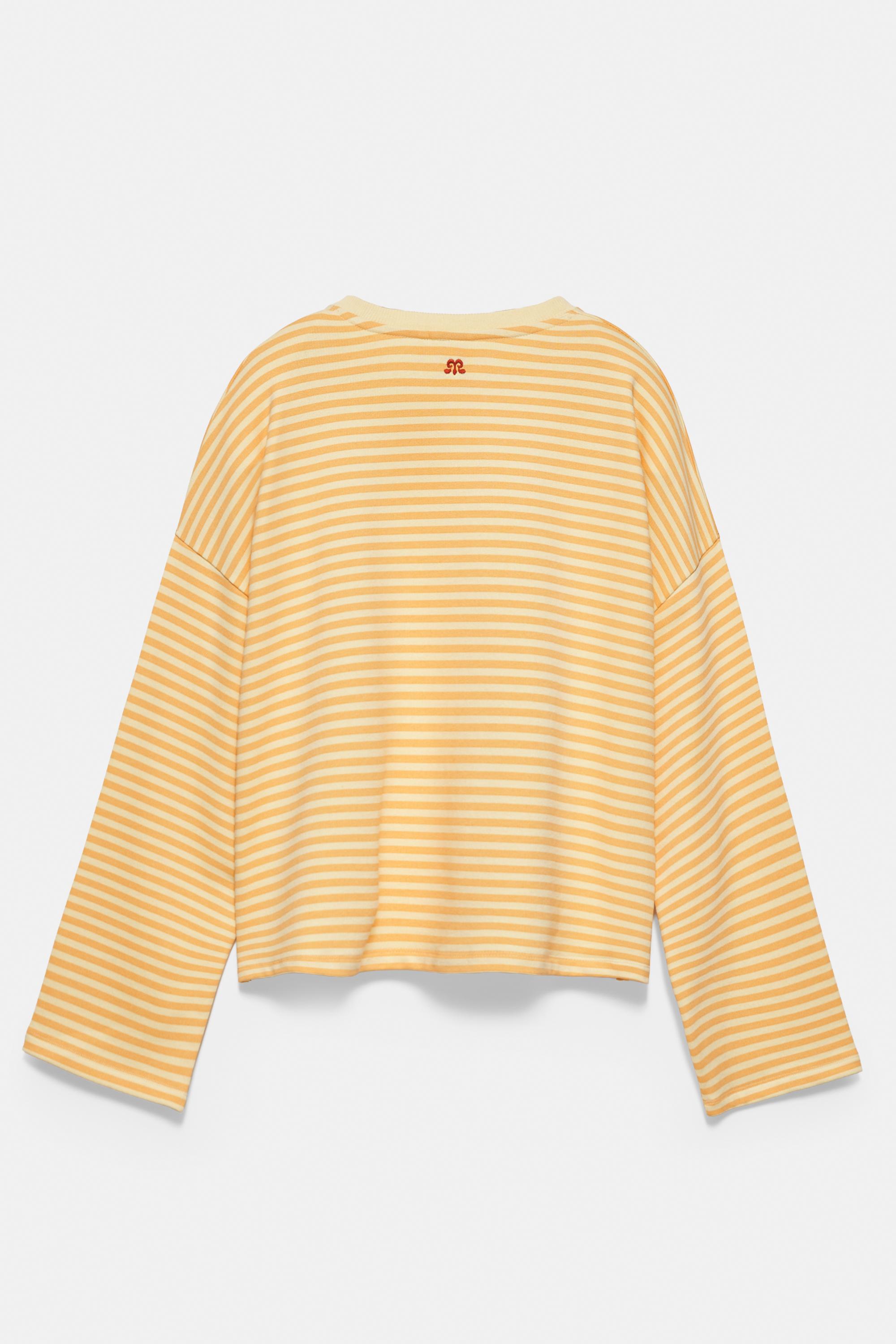 Oversized graphic striped sweatshirt — Yellow