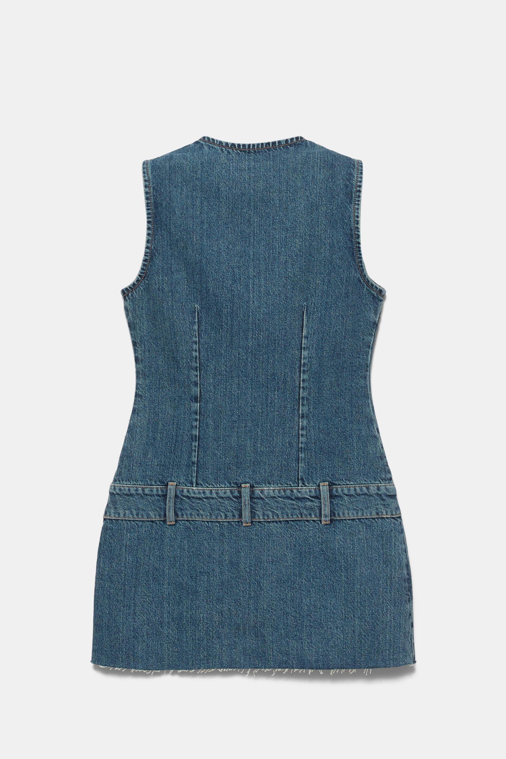 Short denim dress — Dark blue