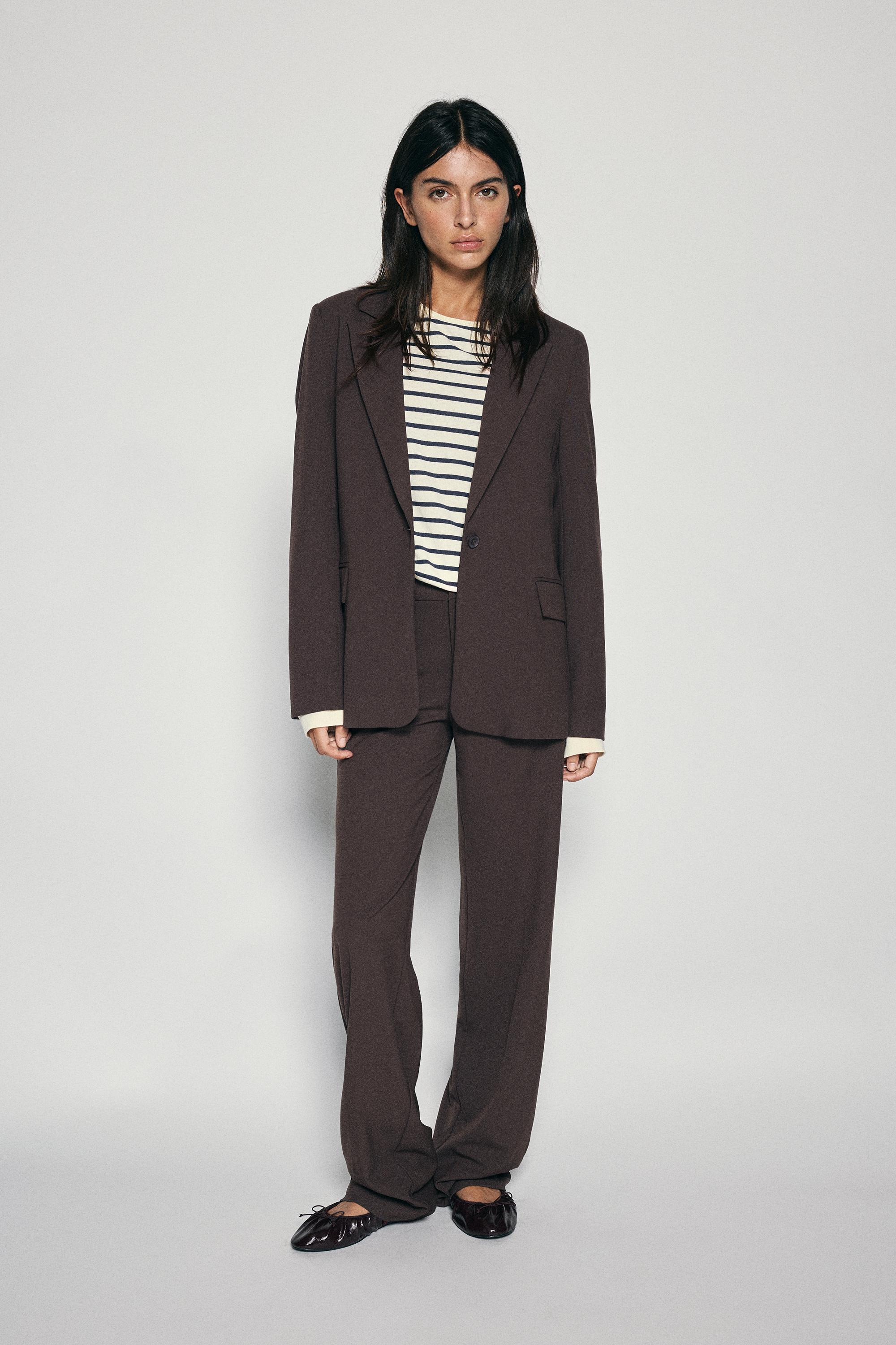 Straight-leg smart trousers — Brown