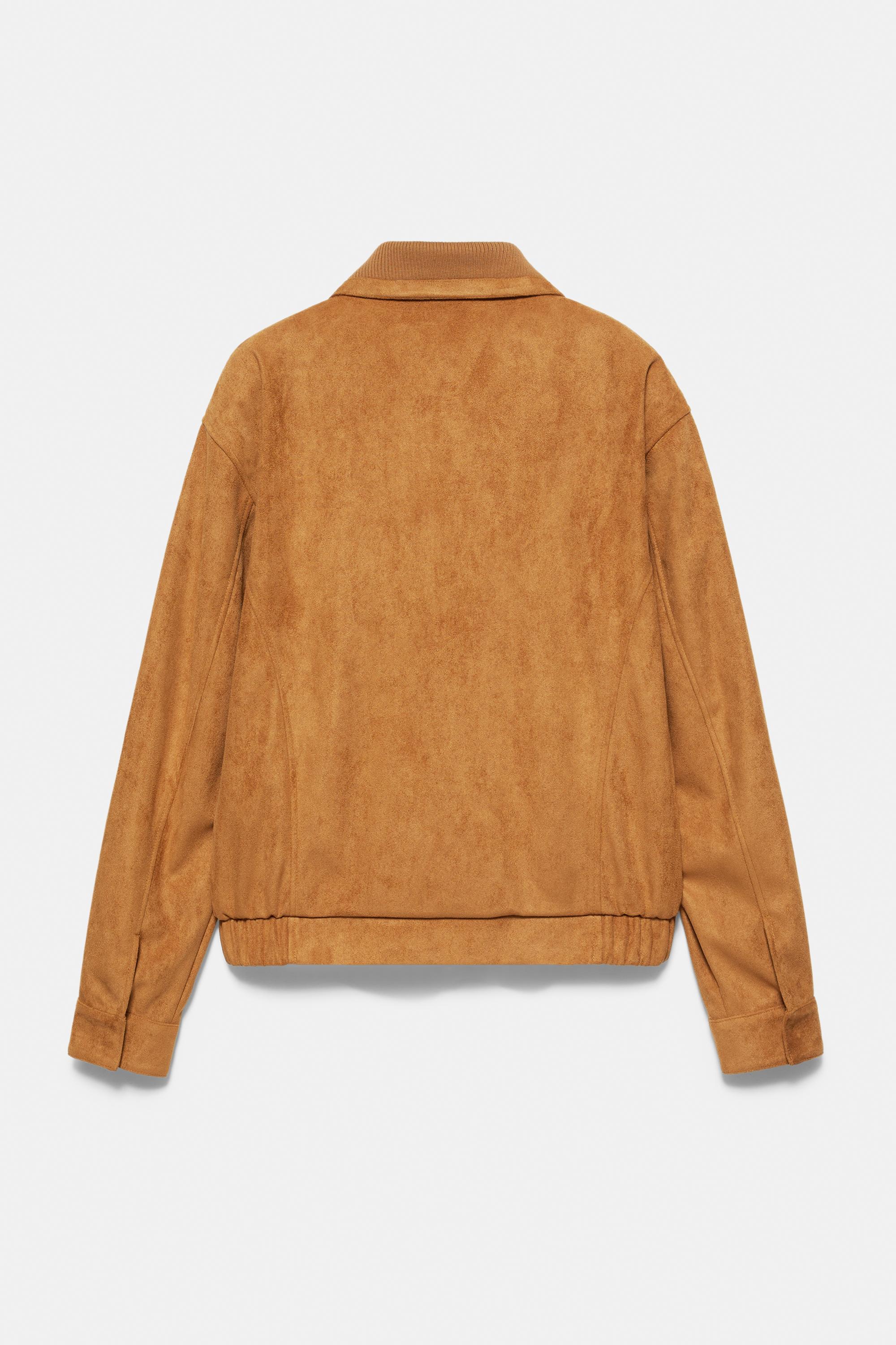 Faux suede jacket — Caramel