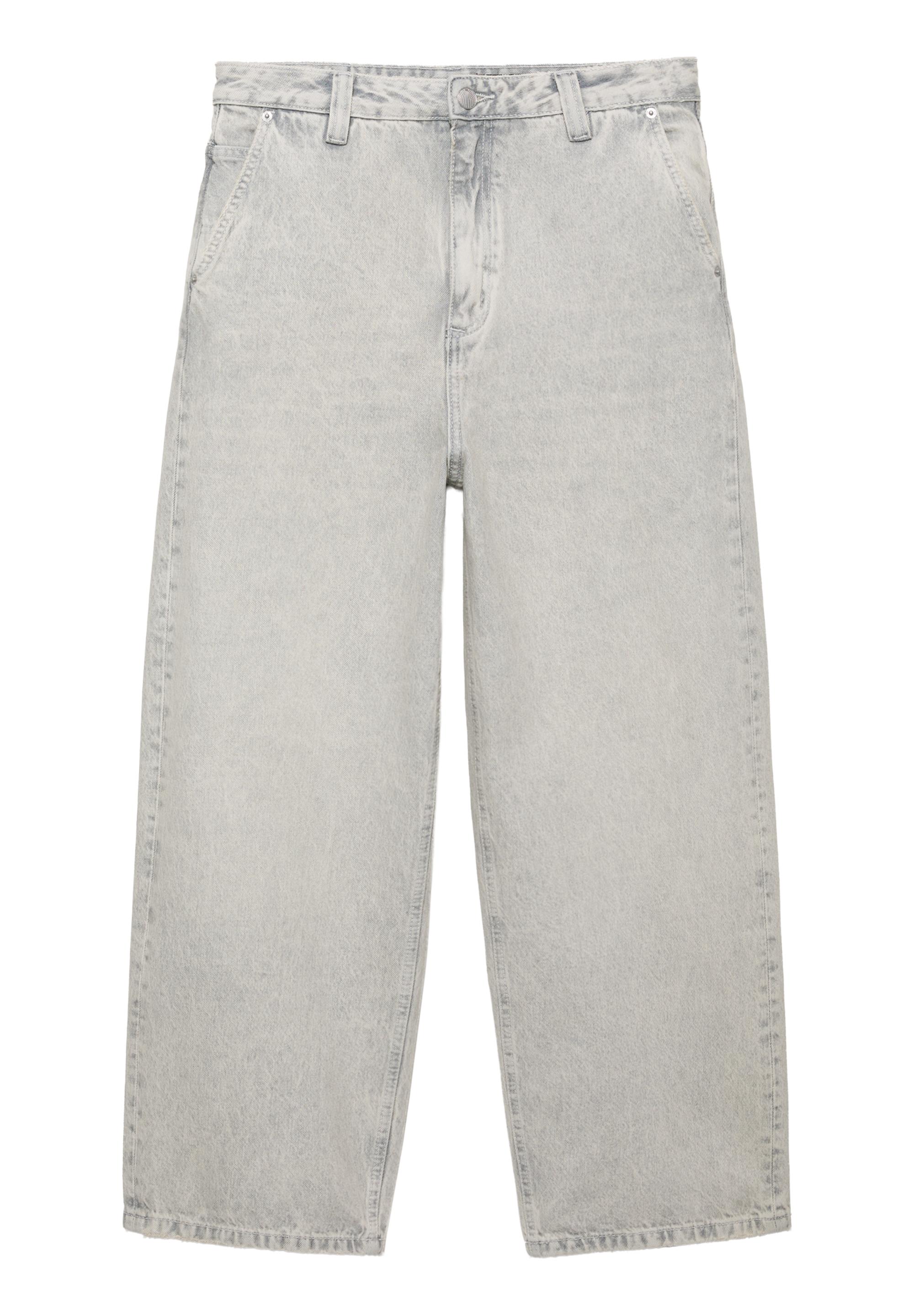 Embroidered skater jeans — Pale grey