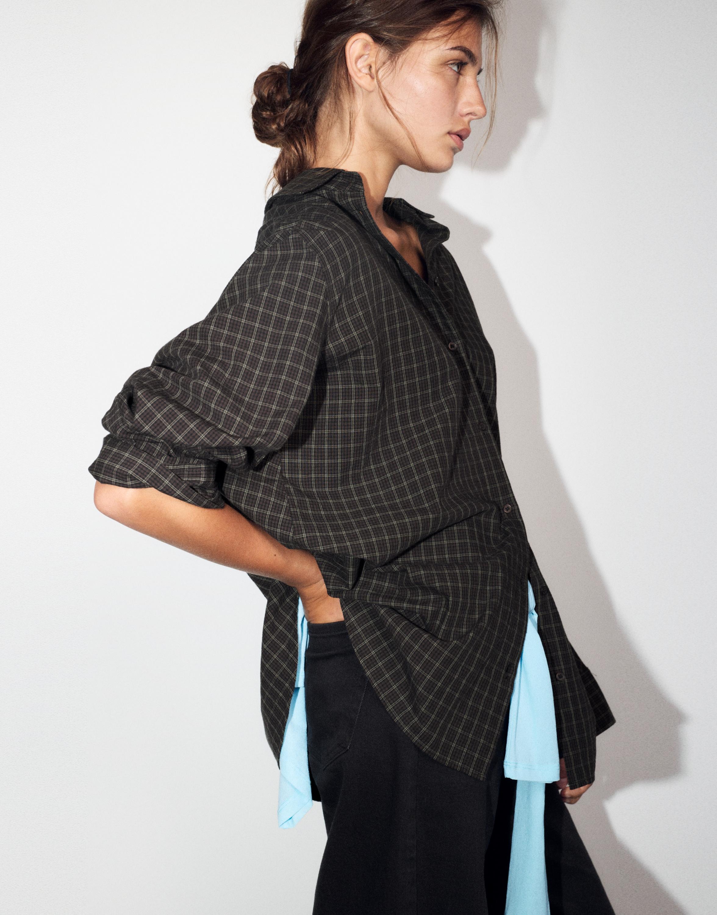 Pull&Bear Oversize kareli gömlek görsel 2