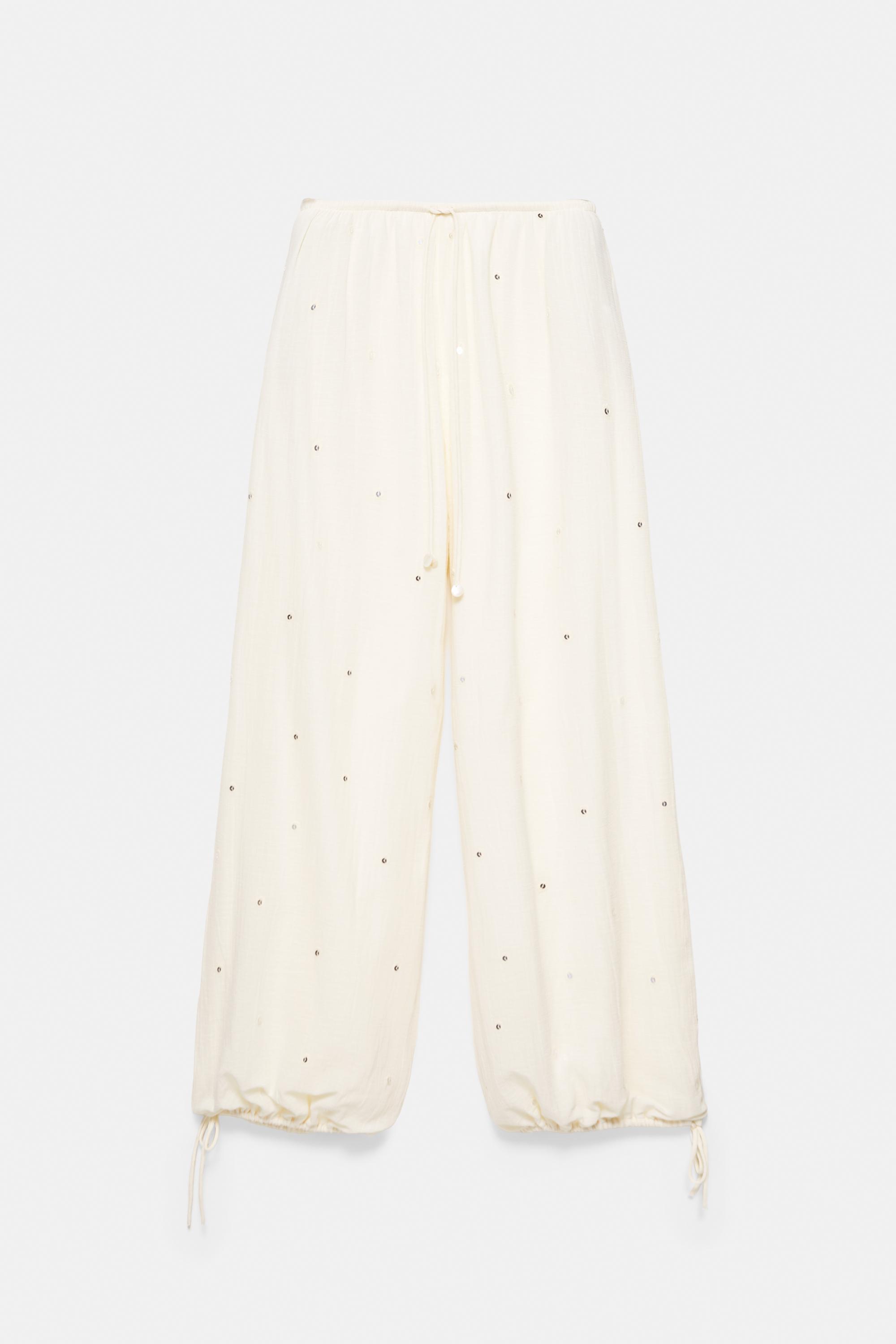 Sarouel trousers with mirrors — Vanilla