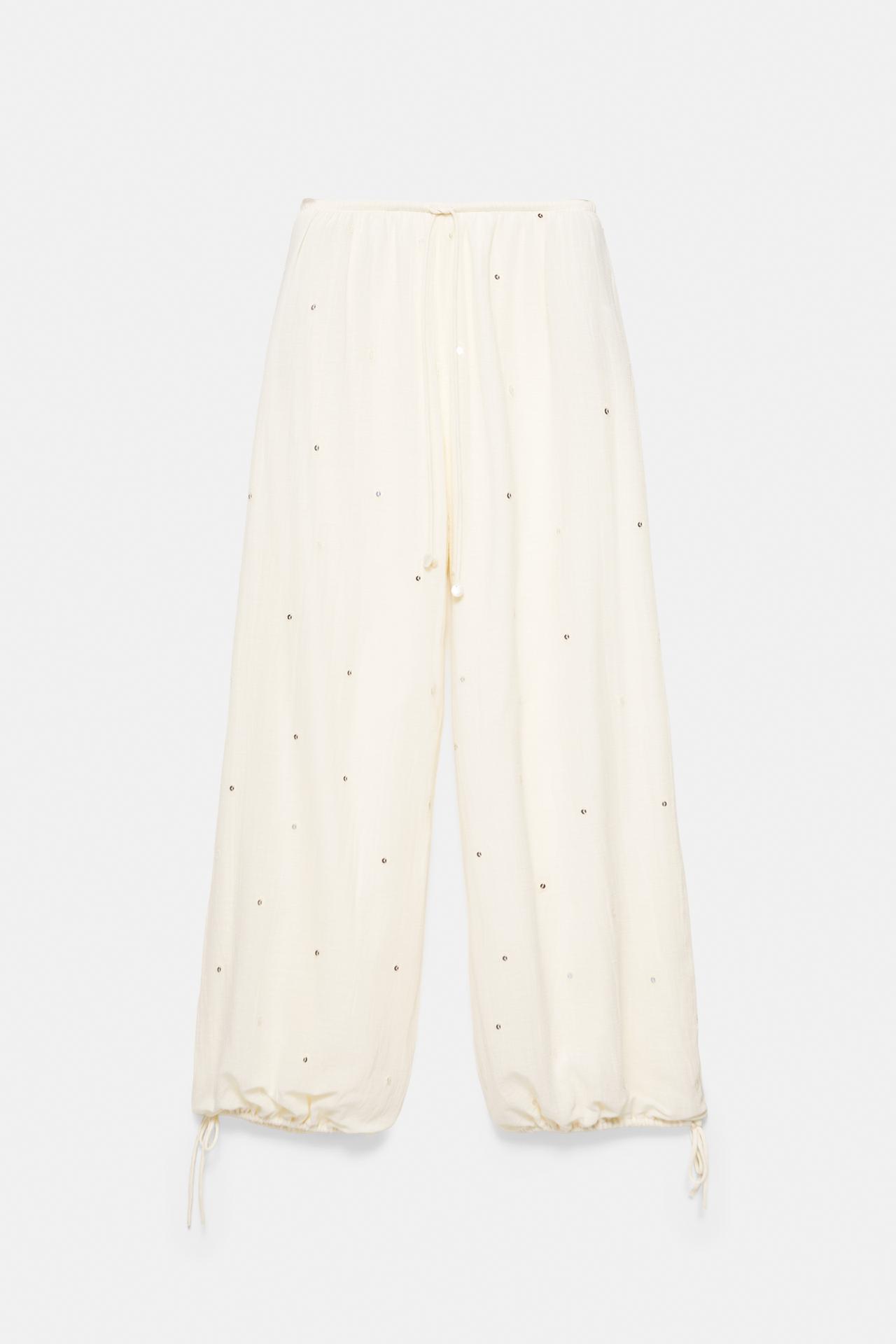 Sarouel trousers with mirrors — Vanilla