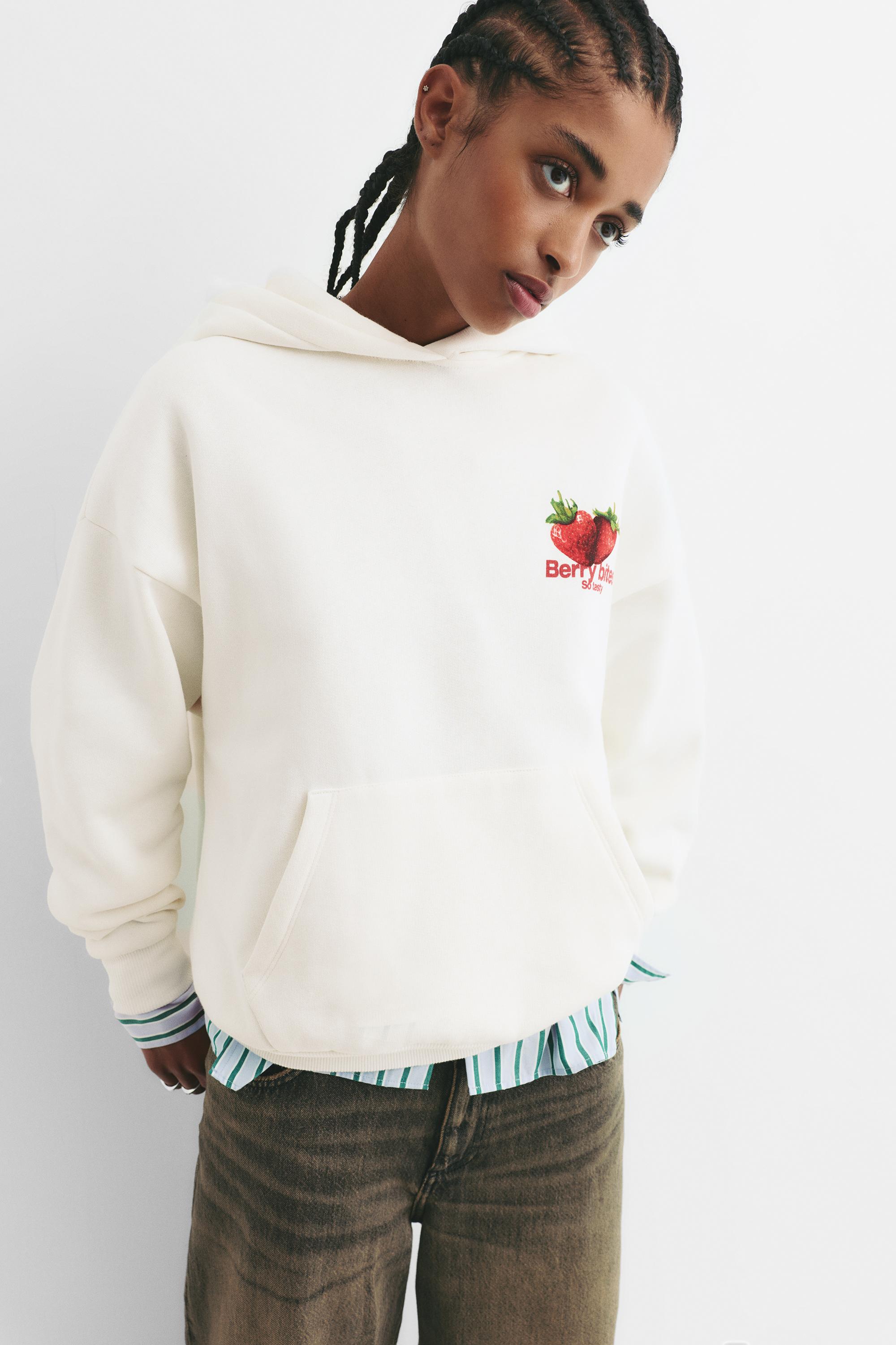Kapuzensweatshirt Erdbeeren