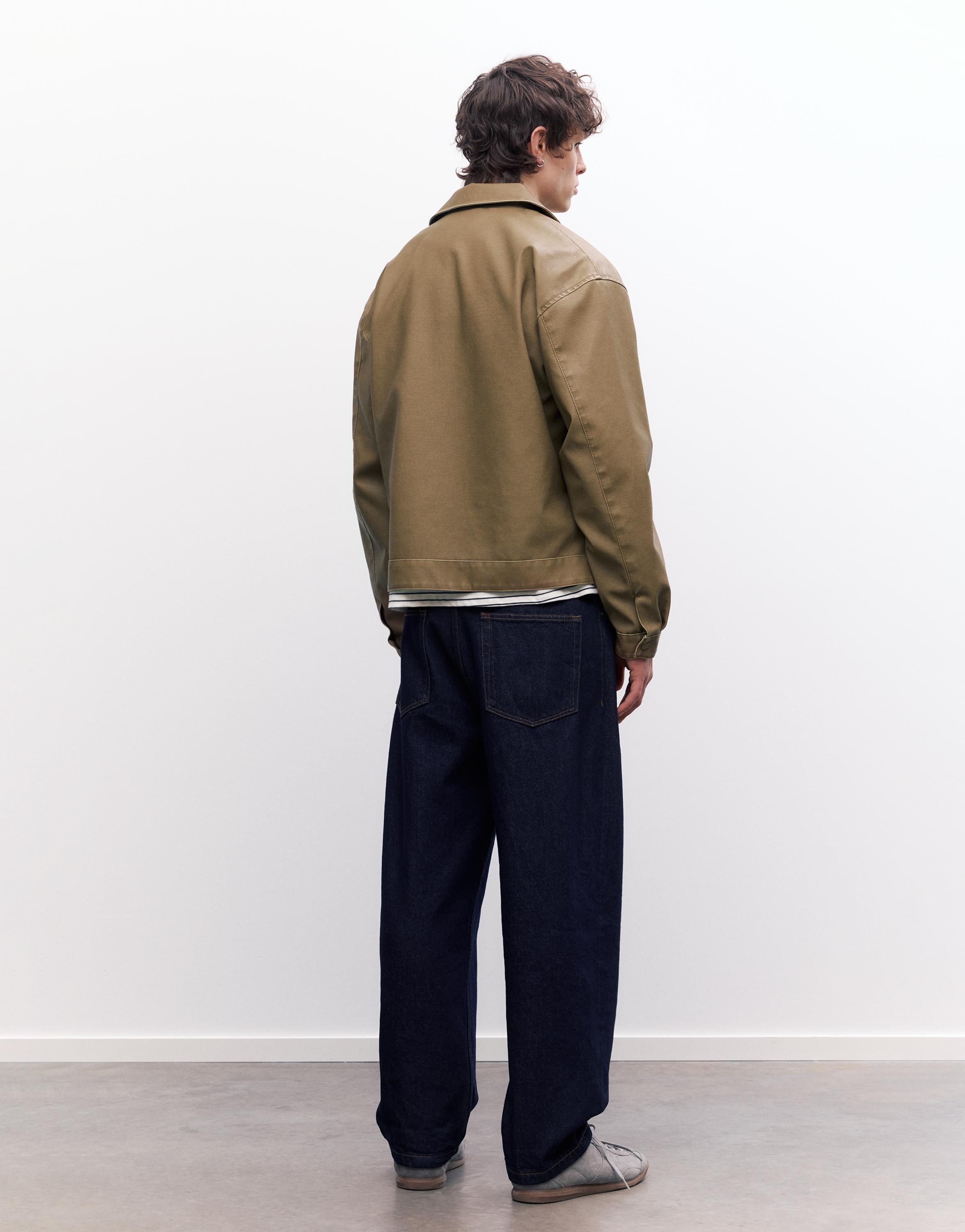 Washed faux leather jacket — Ocher