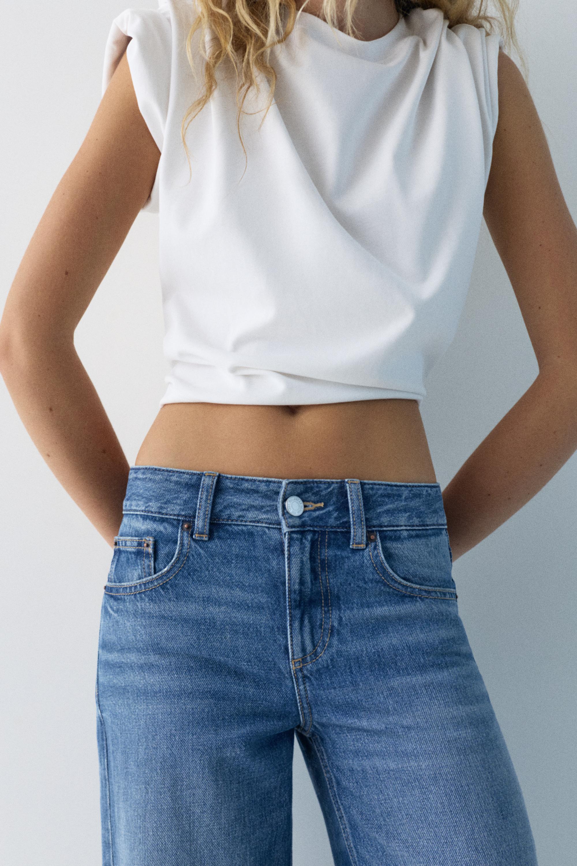 Düşük bel culotte pantolon jean - Görsel 12