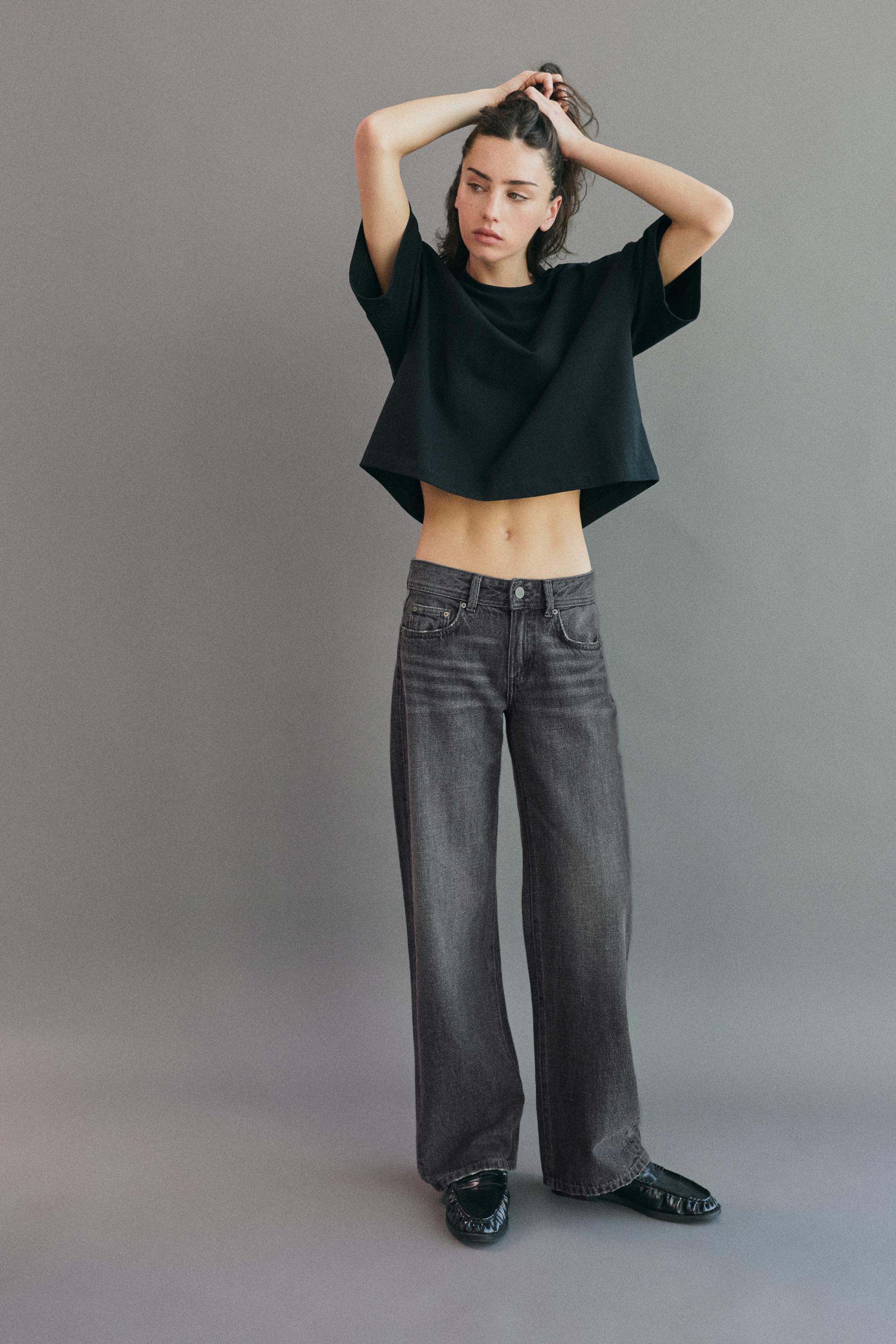 Low-rise straight-leg jeans — Grey