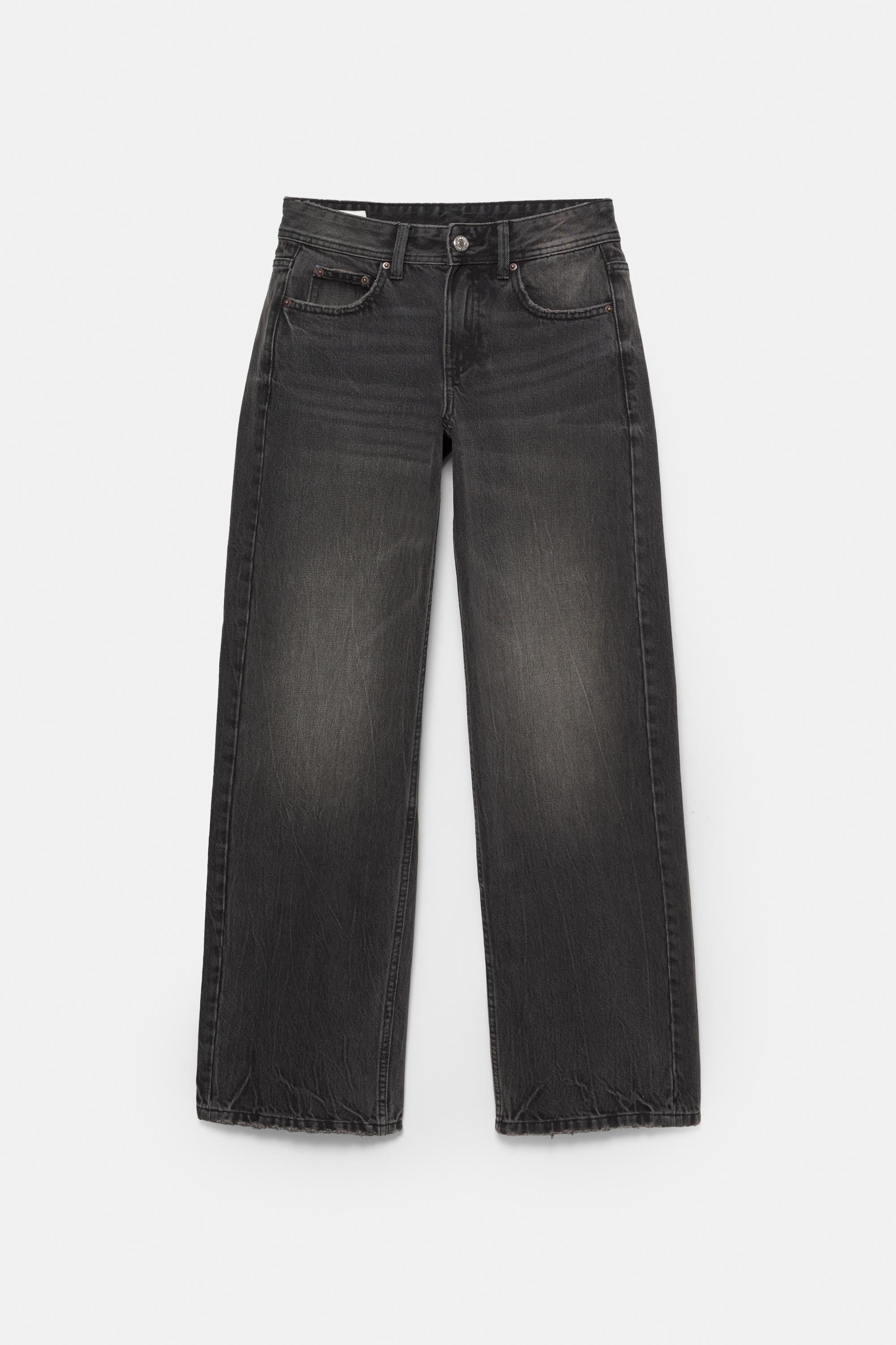 Low-rise straight-leg jeans — Black