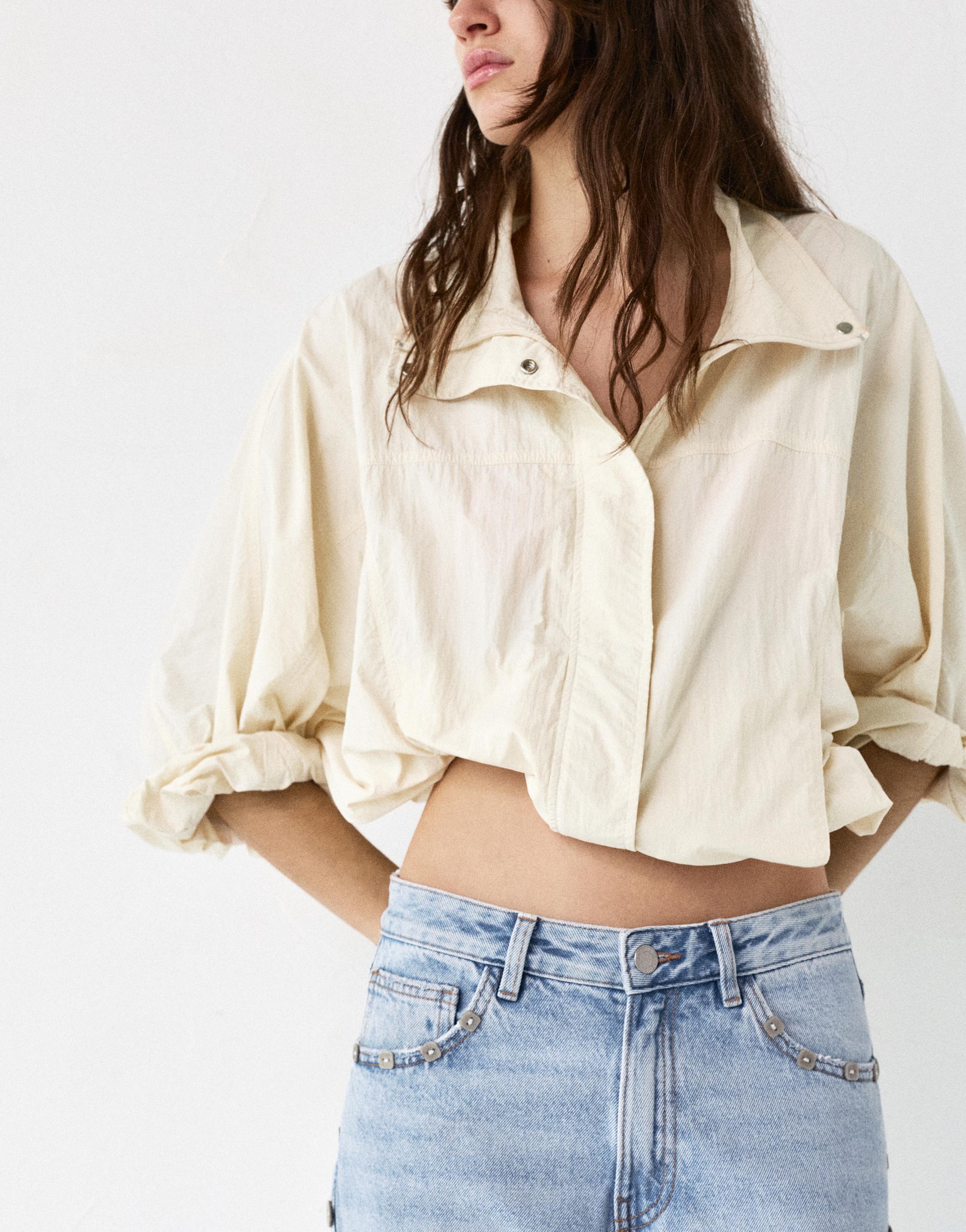 Düğme detaylı baggy jean - Görsel 8