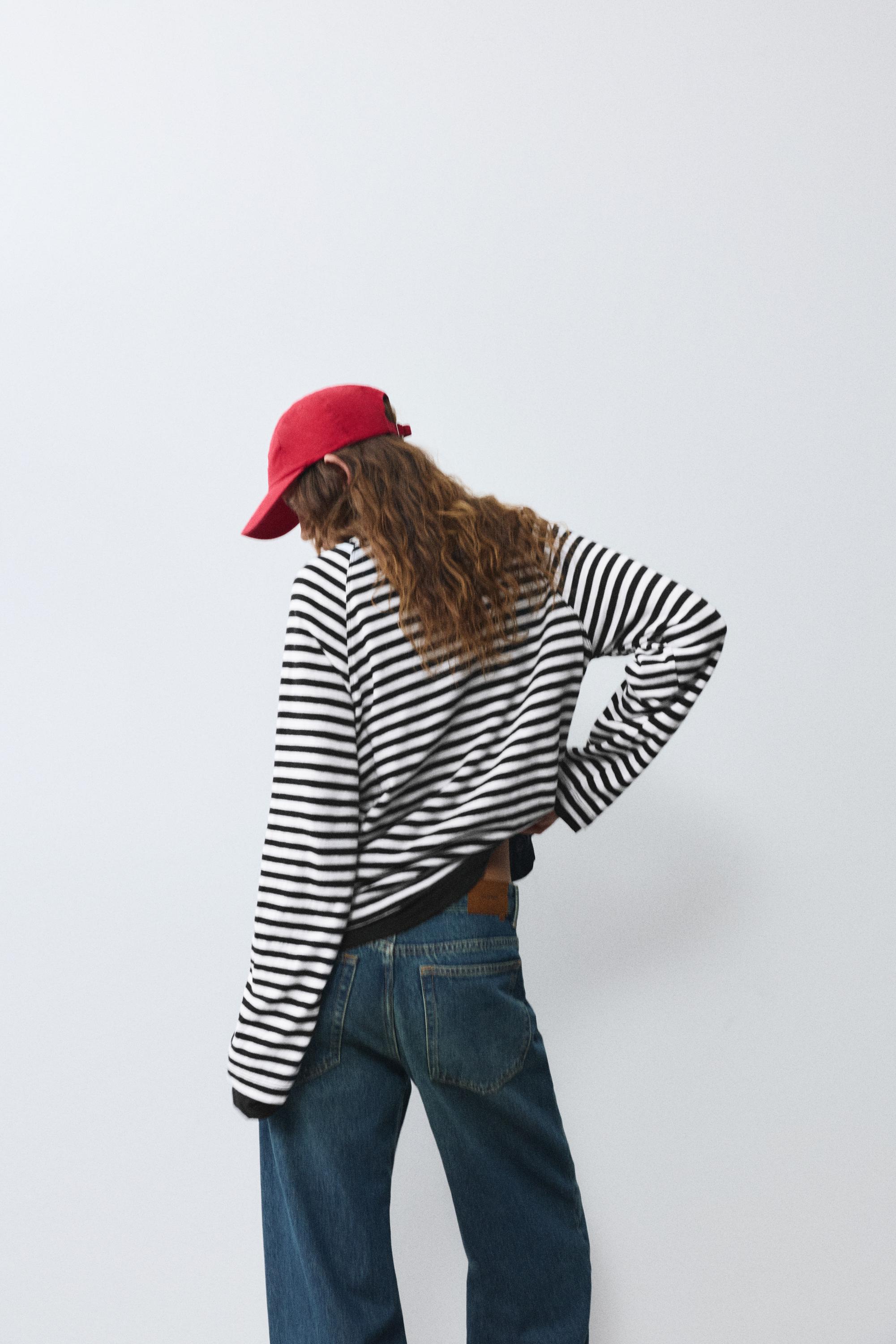 Long sleeve raglan T-shirt — Striped