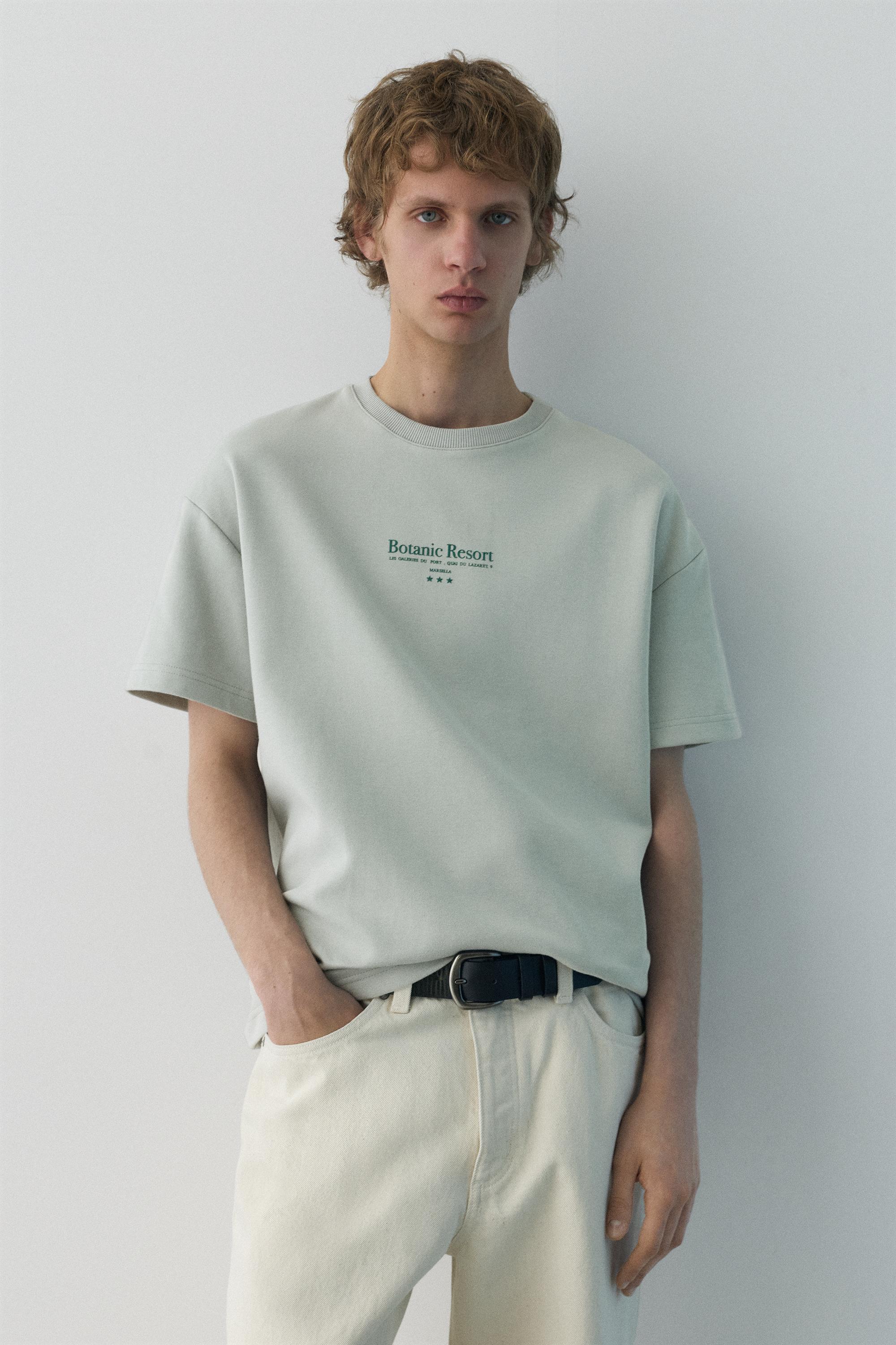 Kısa kollu grafik baskılı sweatshirt - Görsel 8