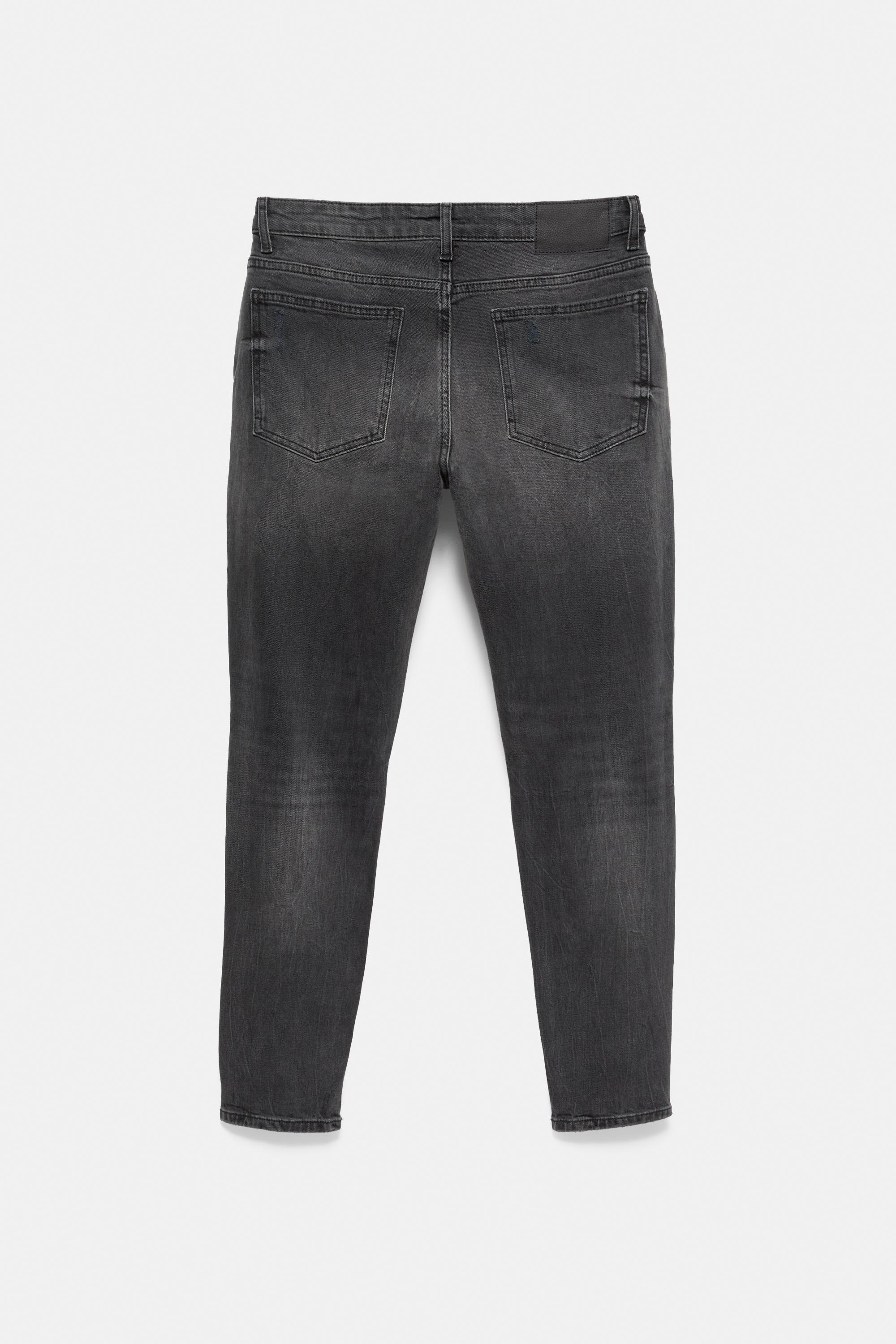 Ripped skinny jeans — Faded black