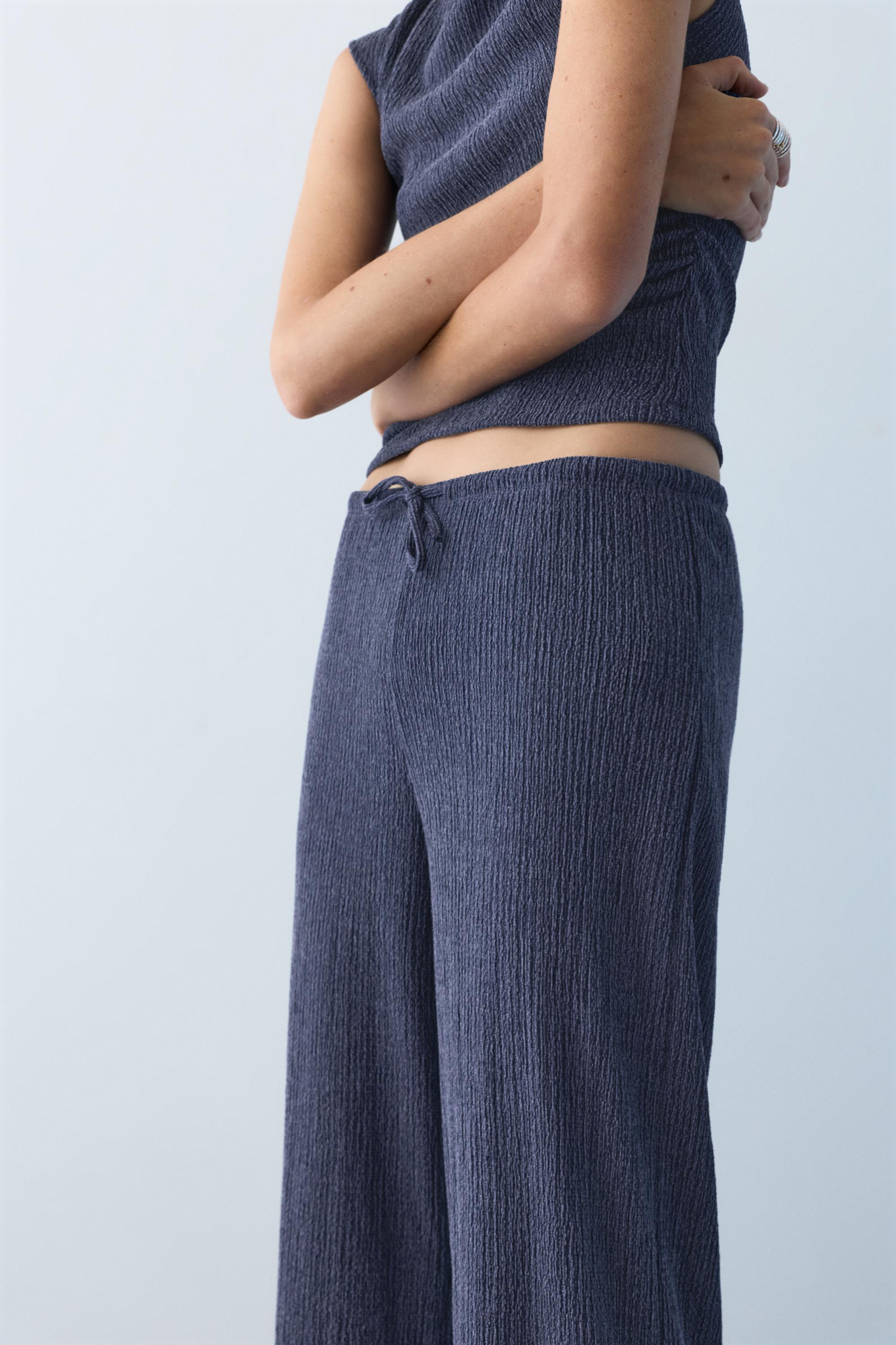 Bambula geniş paça pantolon - Görsel 9