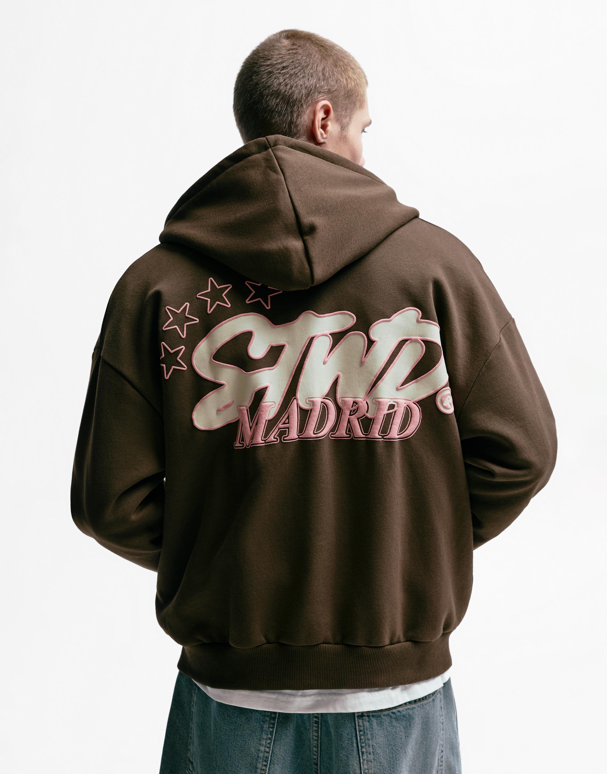 STWD Madrid fermuarlı kapüşonlu sweatshirt - Görsel 13