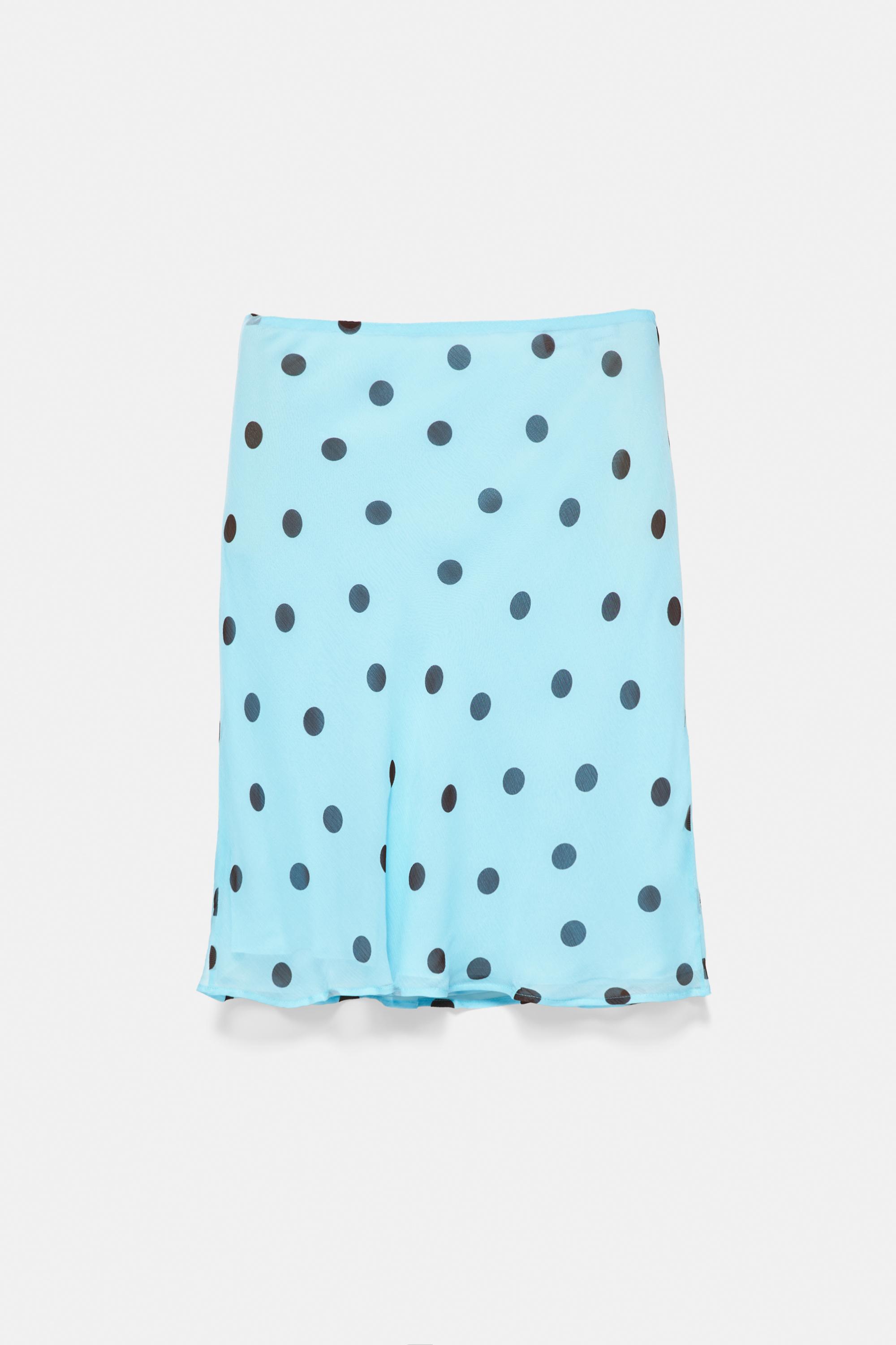 Polka dot midi skirt — Pale turquoise