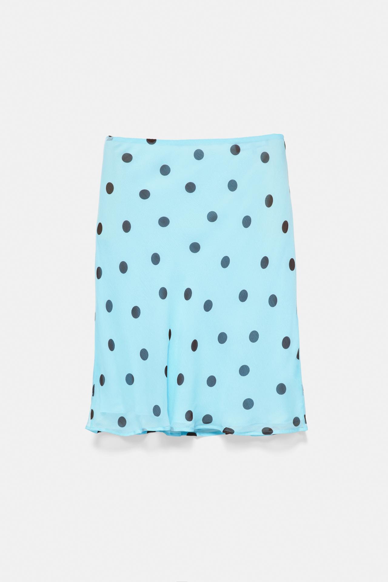 Polka dot midi skirt — Pale turquoise
