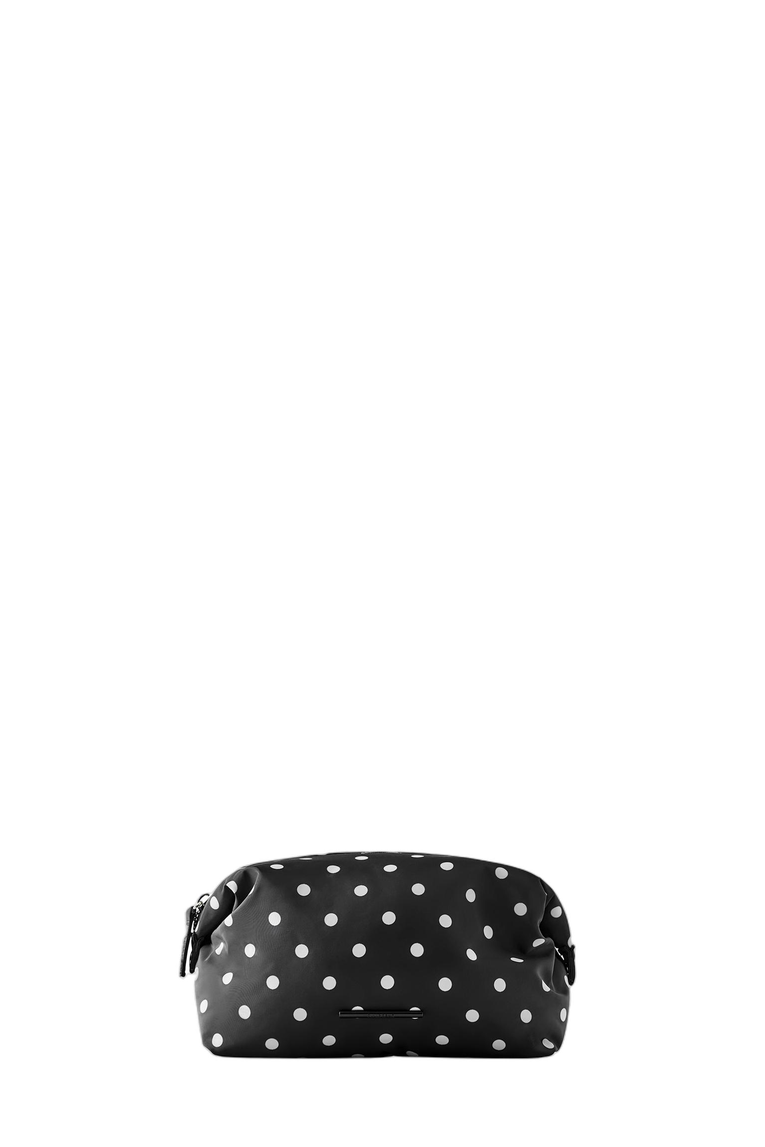 Polka dot nylon toiletry bag — Black