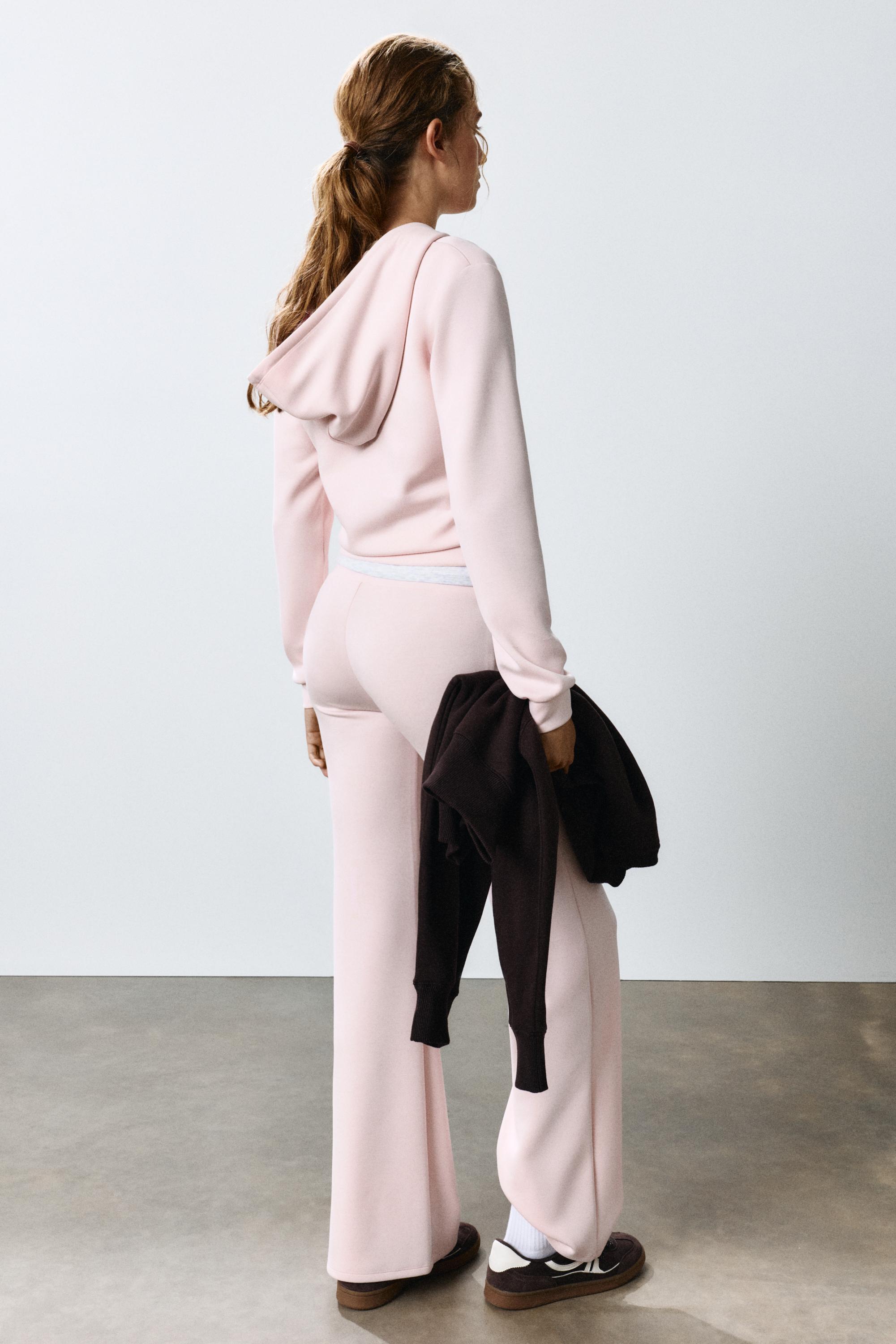 Modal flared trousers — Pastel pink