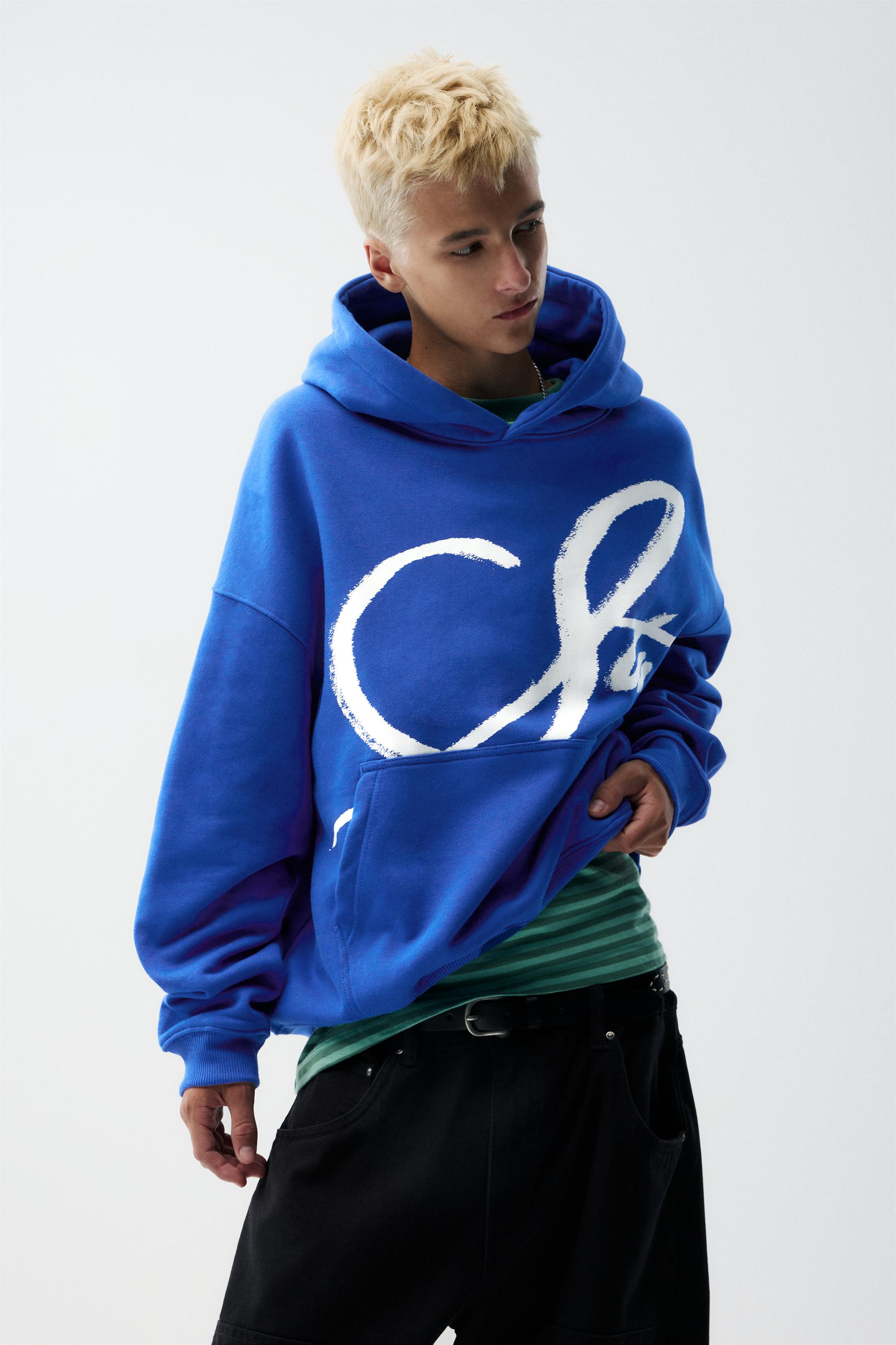 Sweat À Capuche Bleu Stwd
