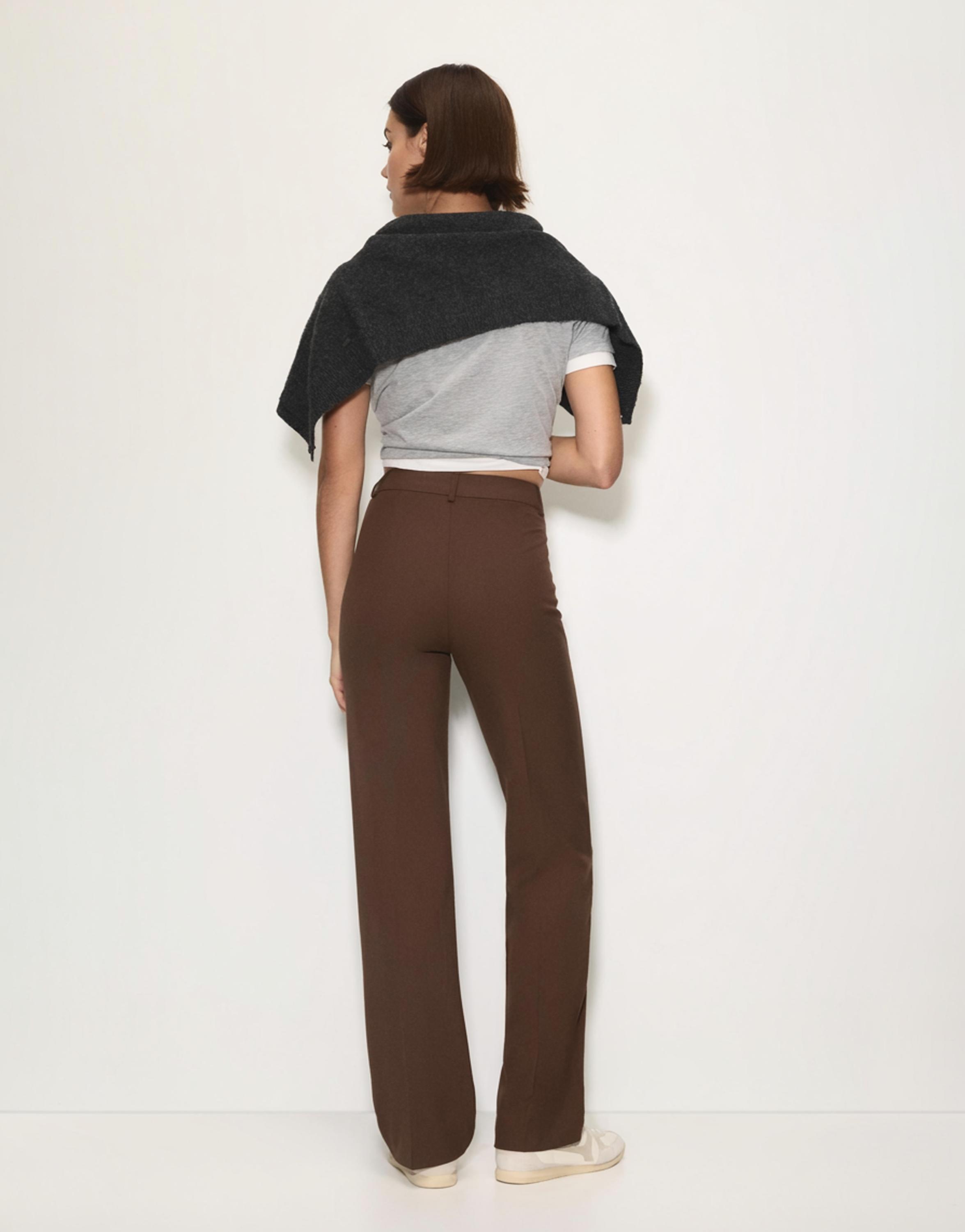 Smart trousers with seam detail — Brown