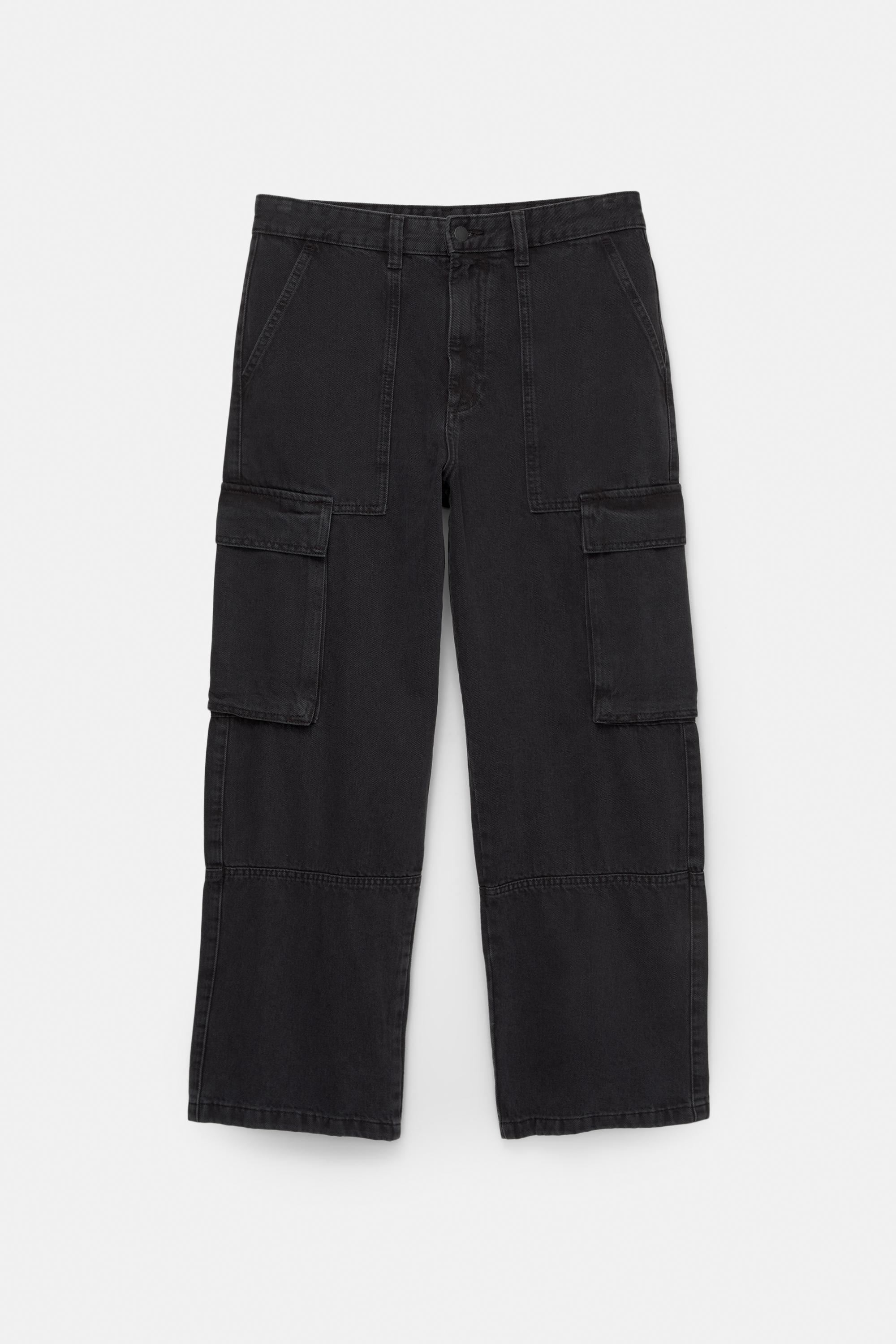 Baggy cargo jeans — Faded black