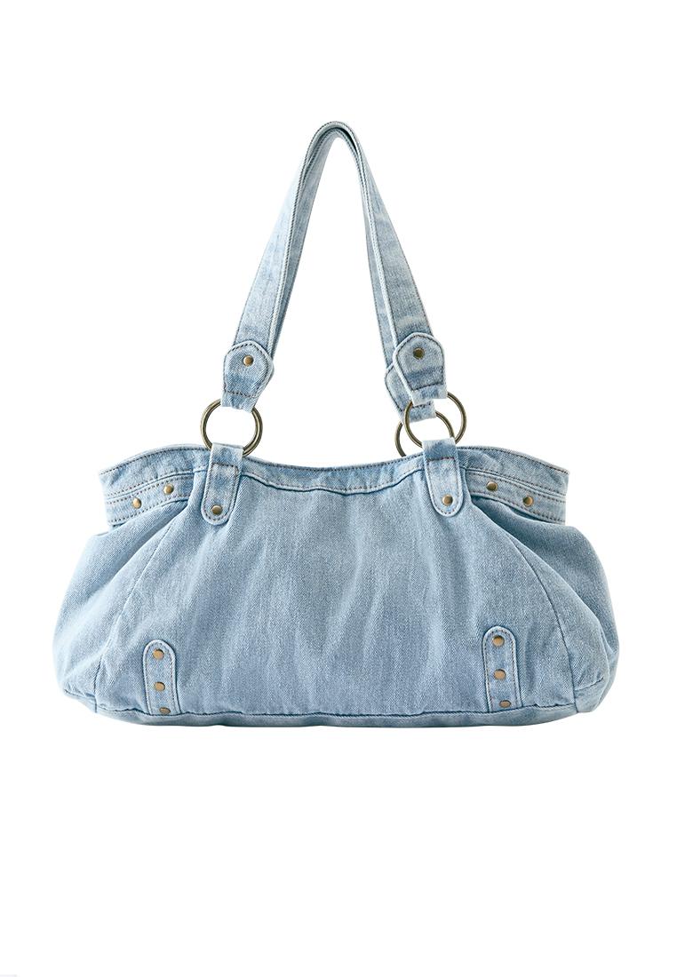 Denim tote bag with ring details — Jeans