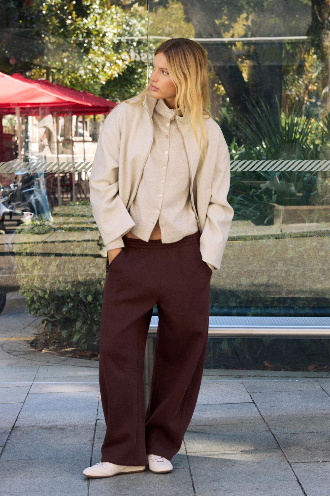 Barrel-leg joggers — Brown