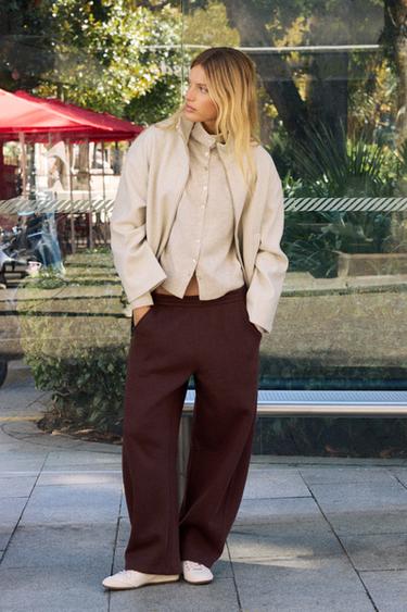 Barrel-leg joggers — Brown 1