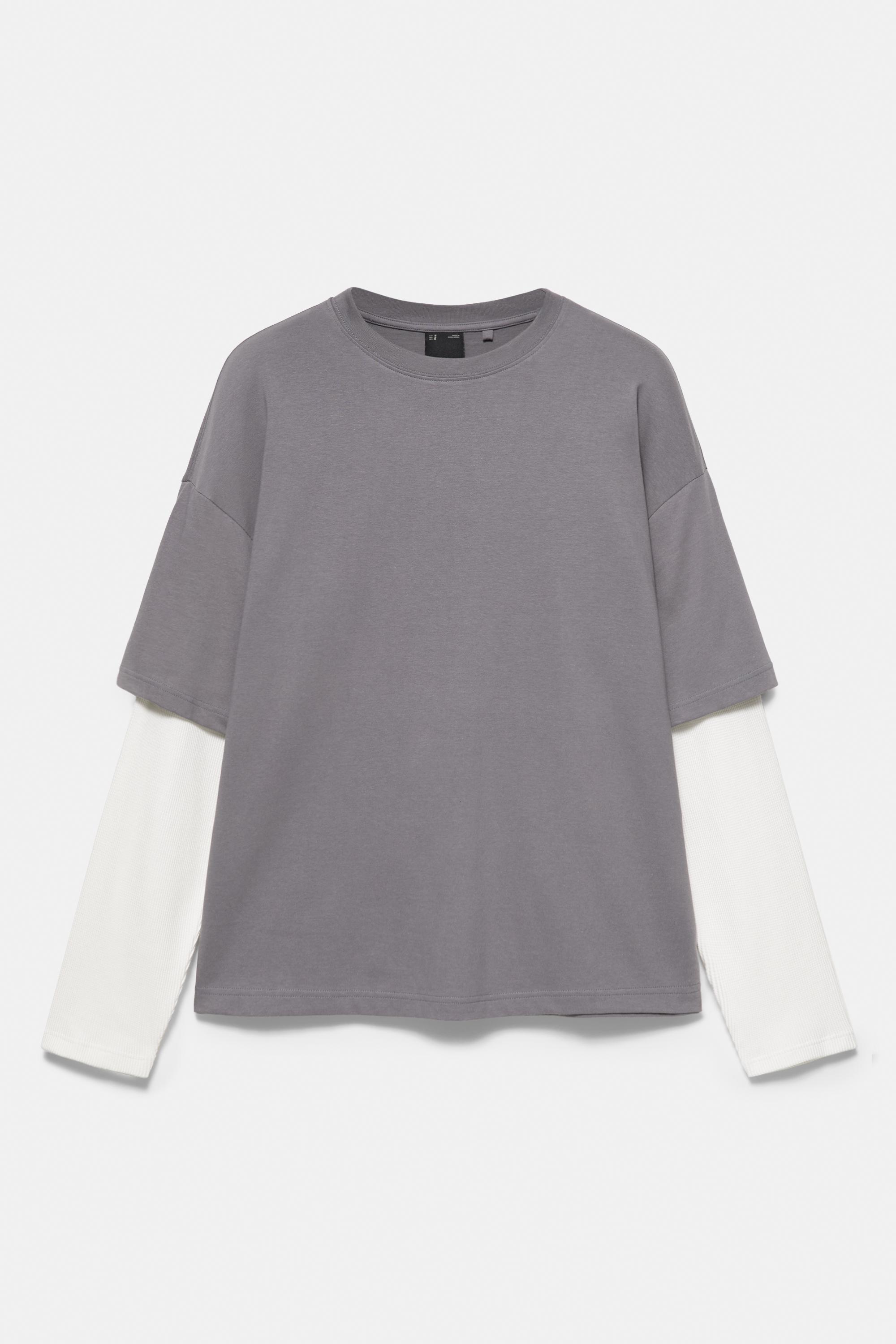 Double-layer long sleeve T-shirt — Anthracite grey