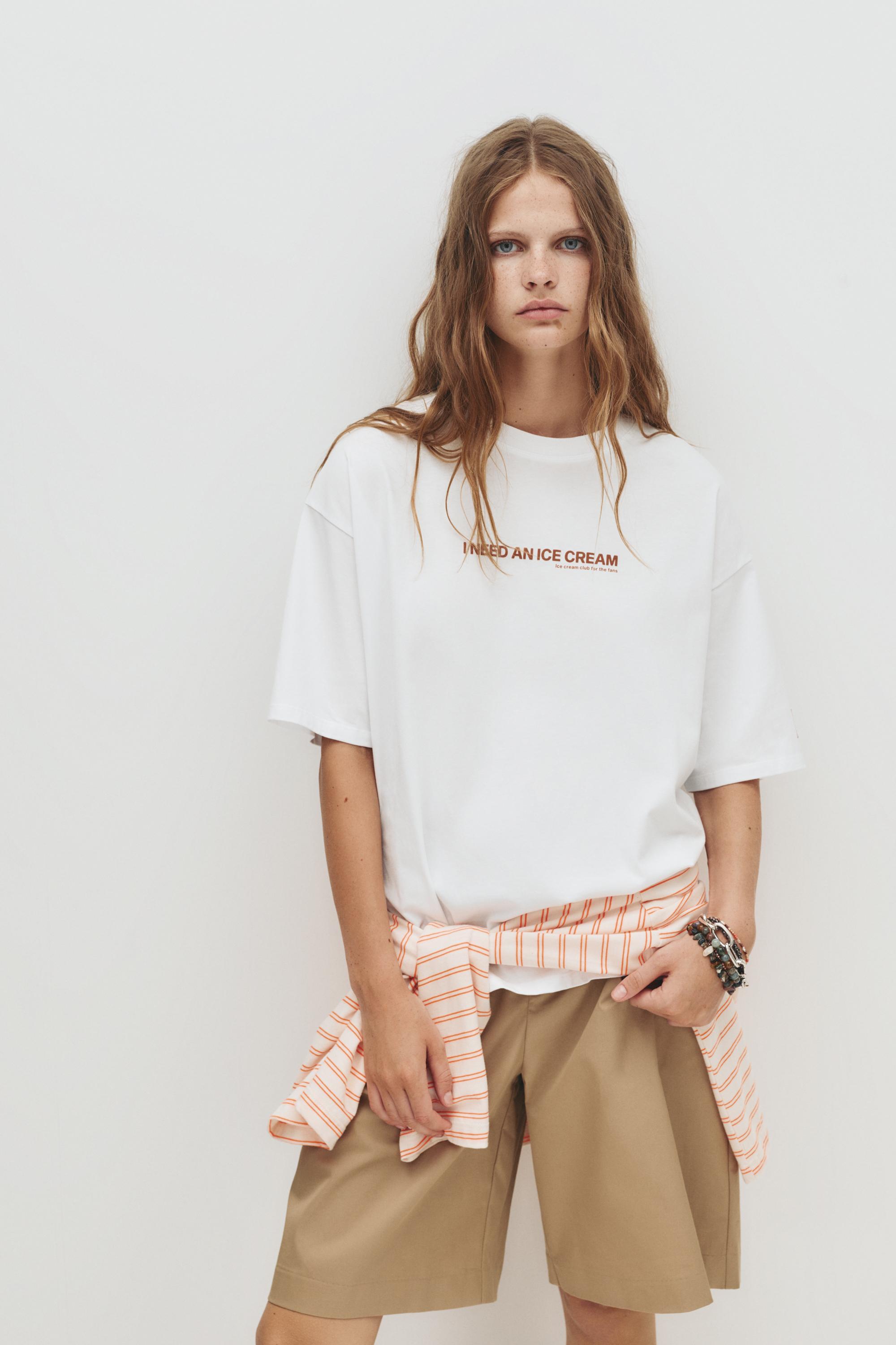 T-Shirt Mit Eis-Grafik