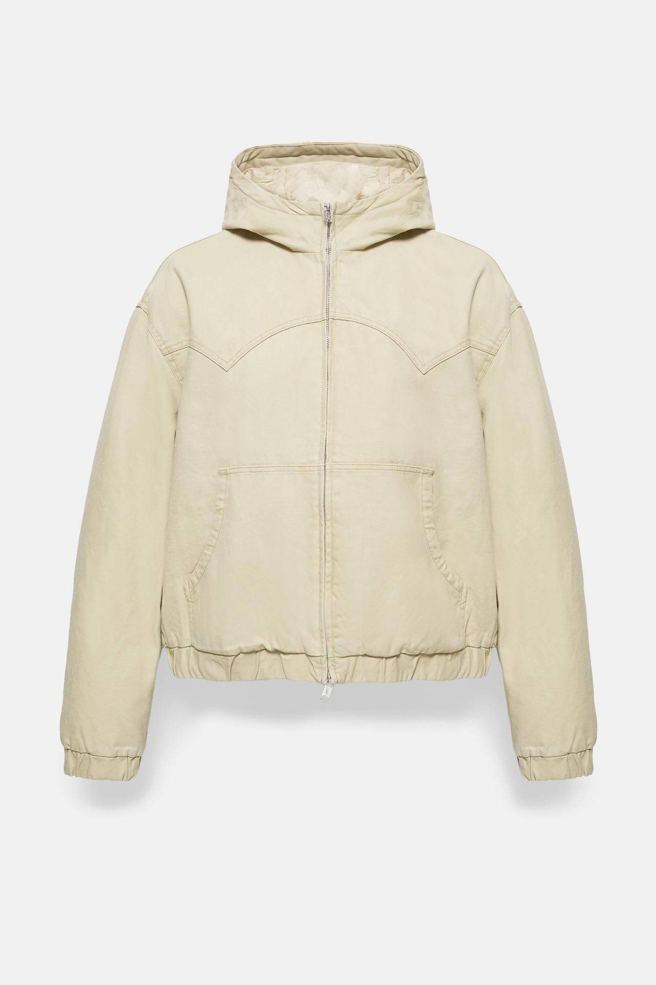 Hooded bomber jacket — Sand
