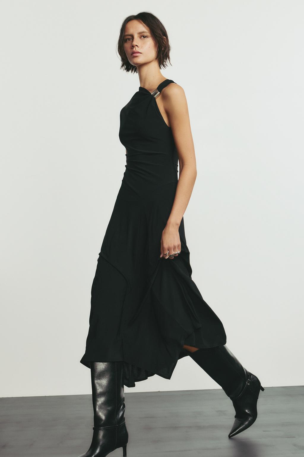 Midi-jurk met gesp PULL&BEAR