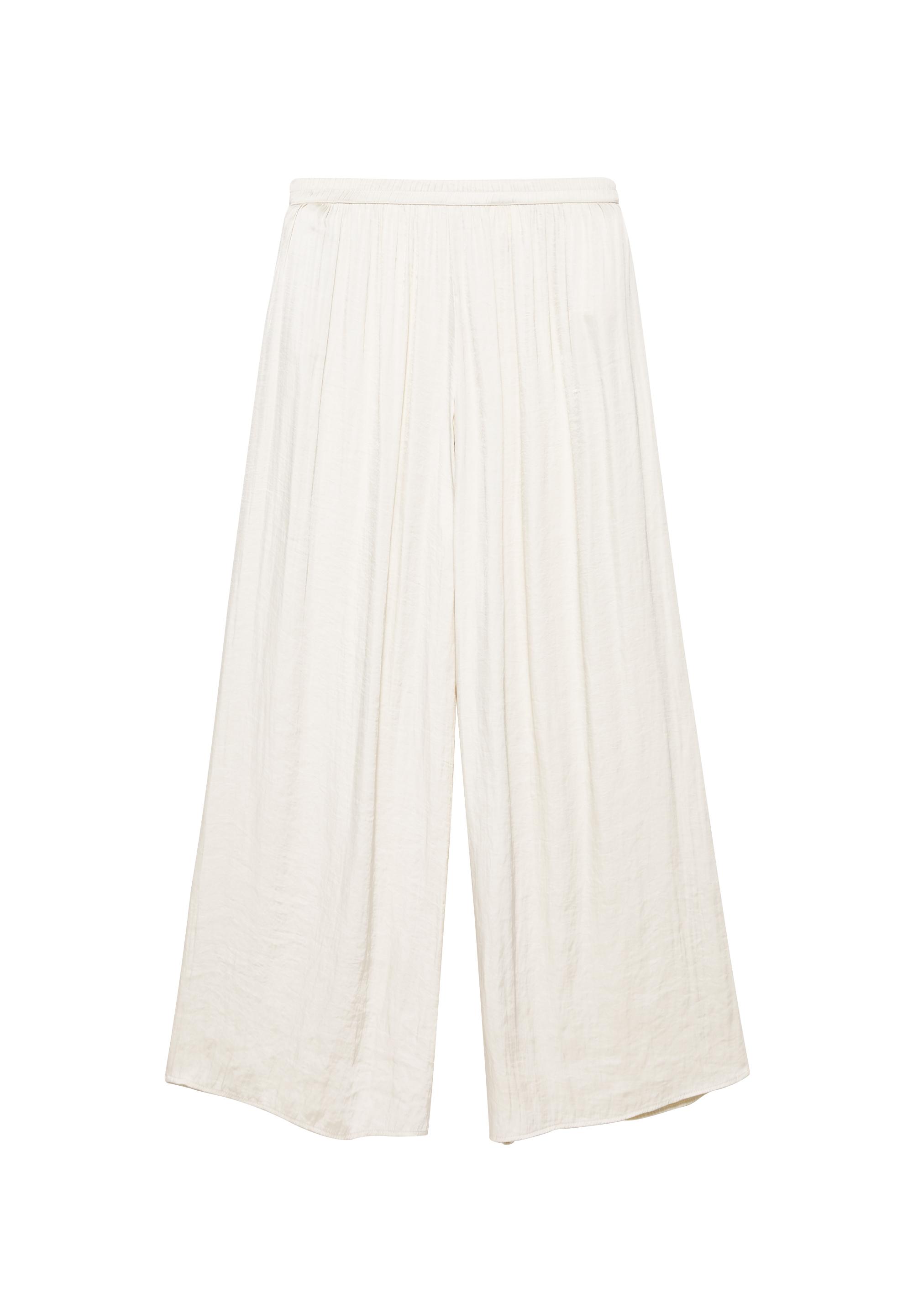 Satin wide-leg trousers — Ecru
