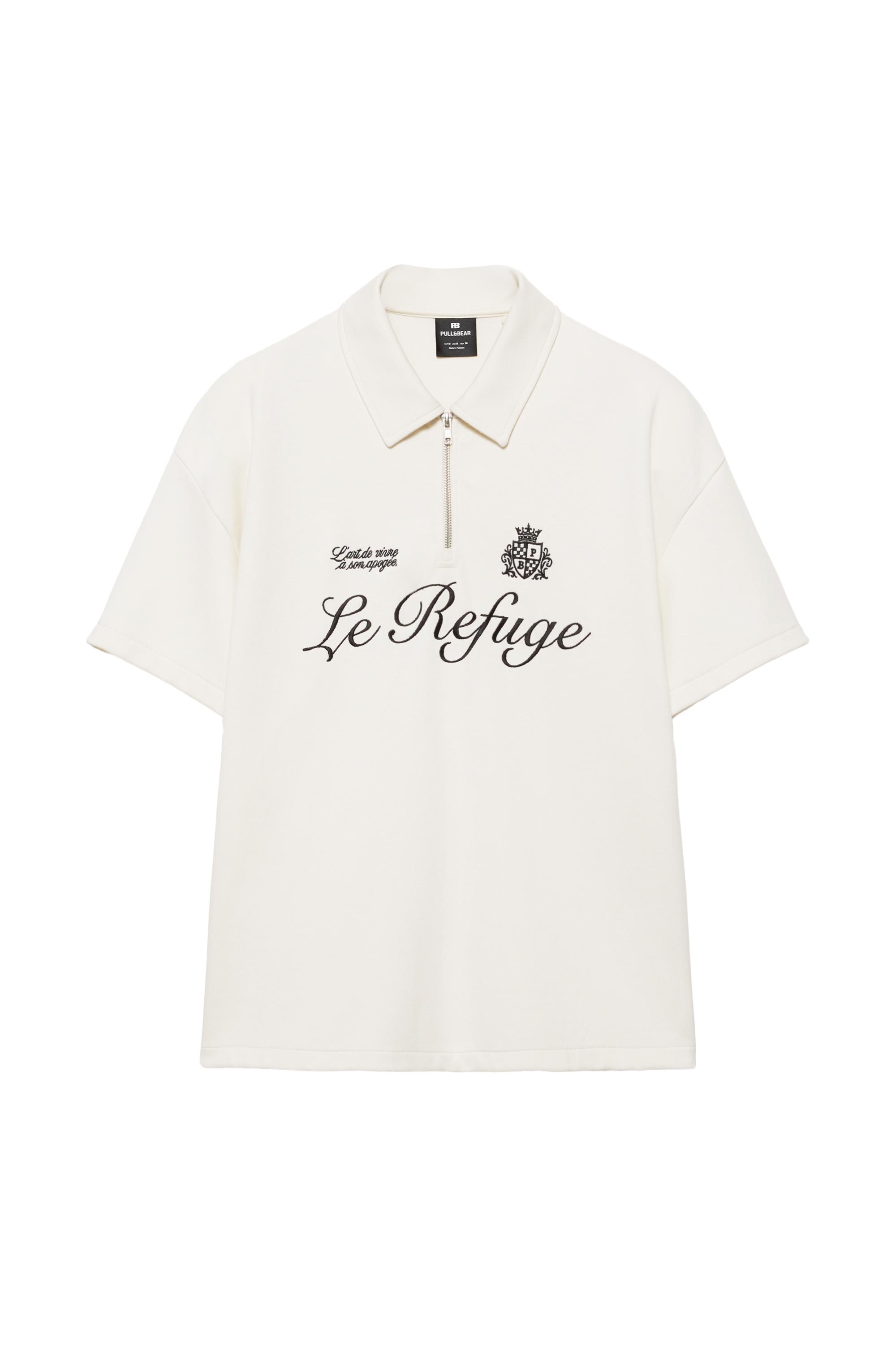 Grafik detaylı interlok fermuarlı polo - Görsel 3