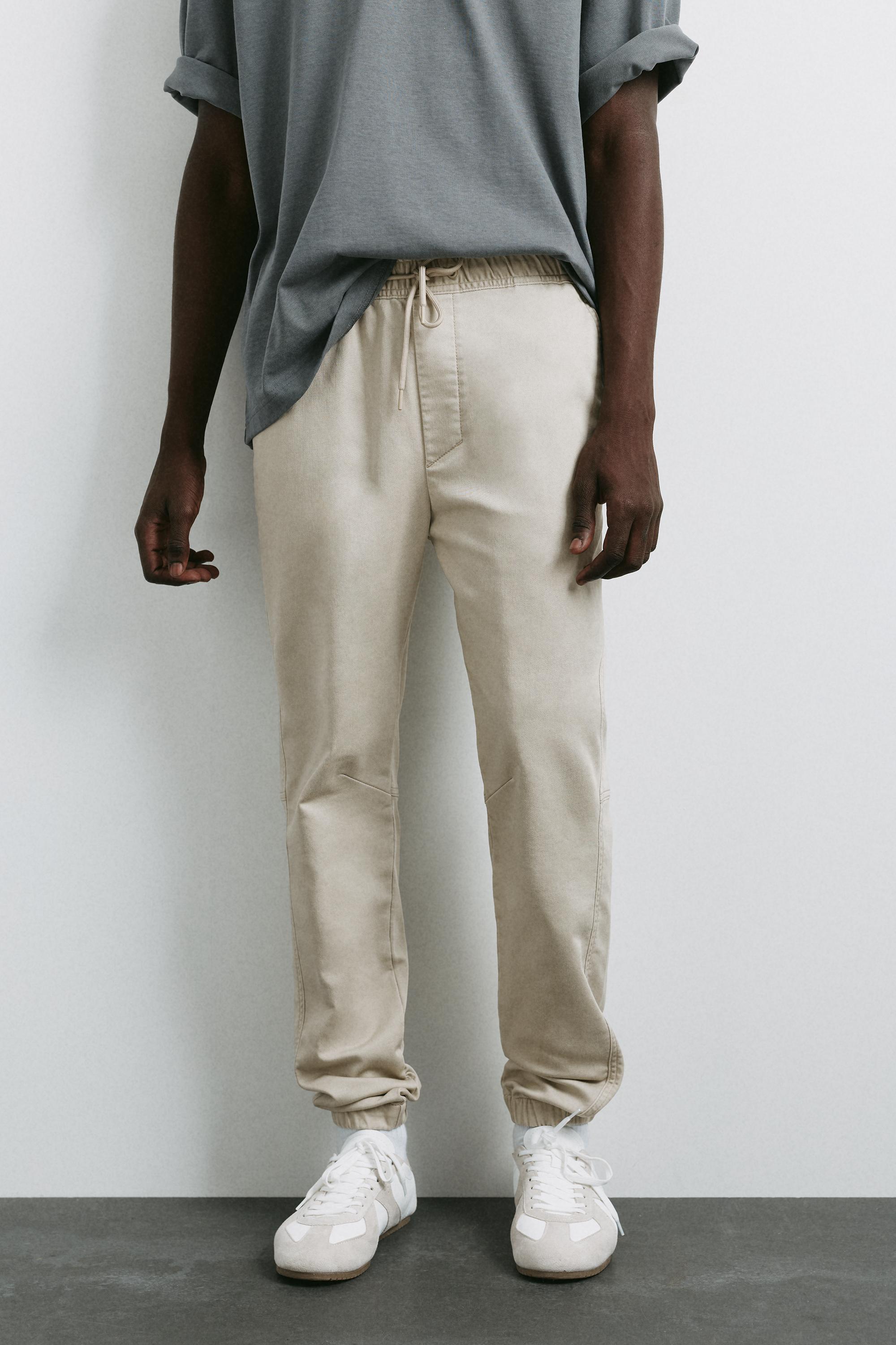 Regular fit jogging trousers — Beige