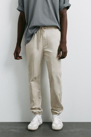 Regular fit jogging trousers — Beige 4