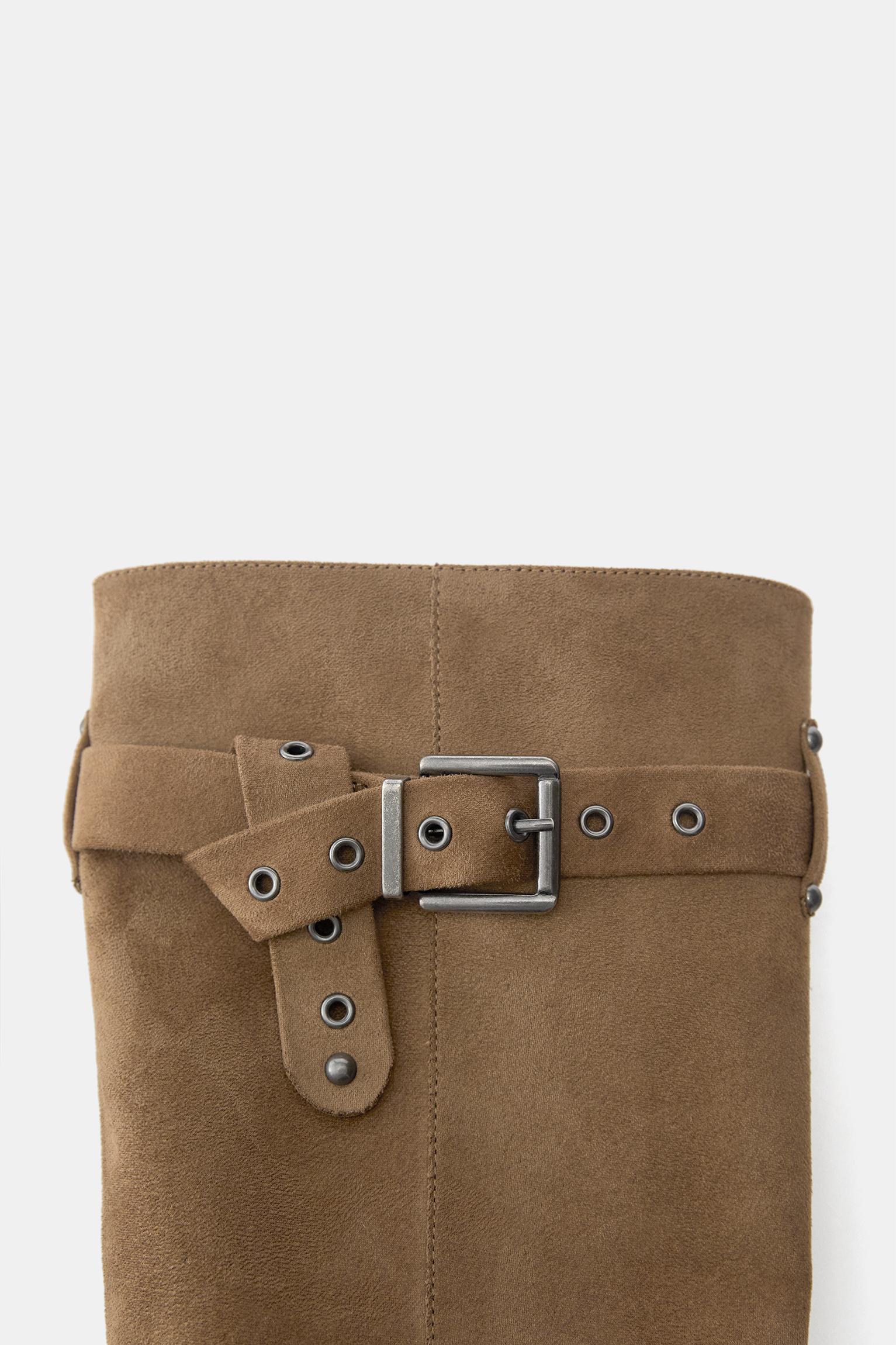 Tall biker boots — Sand