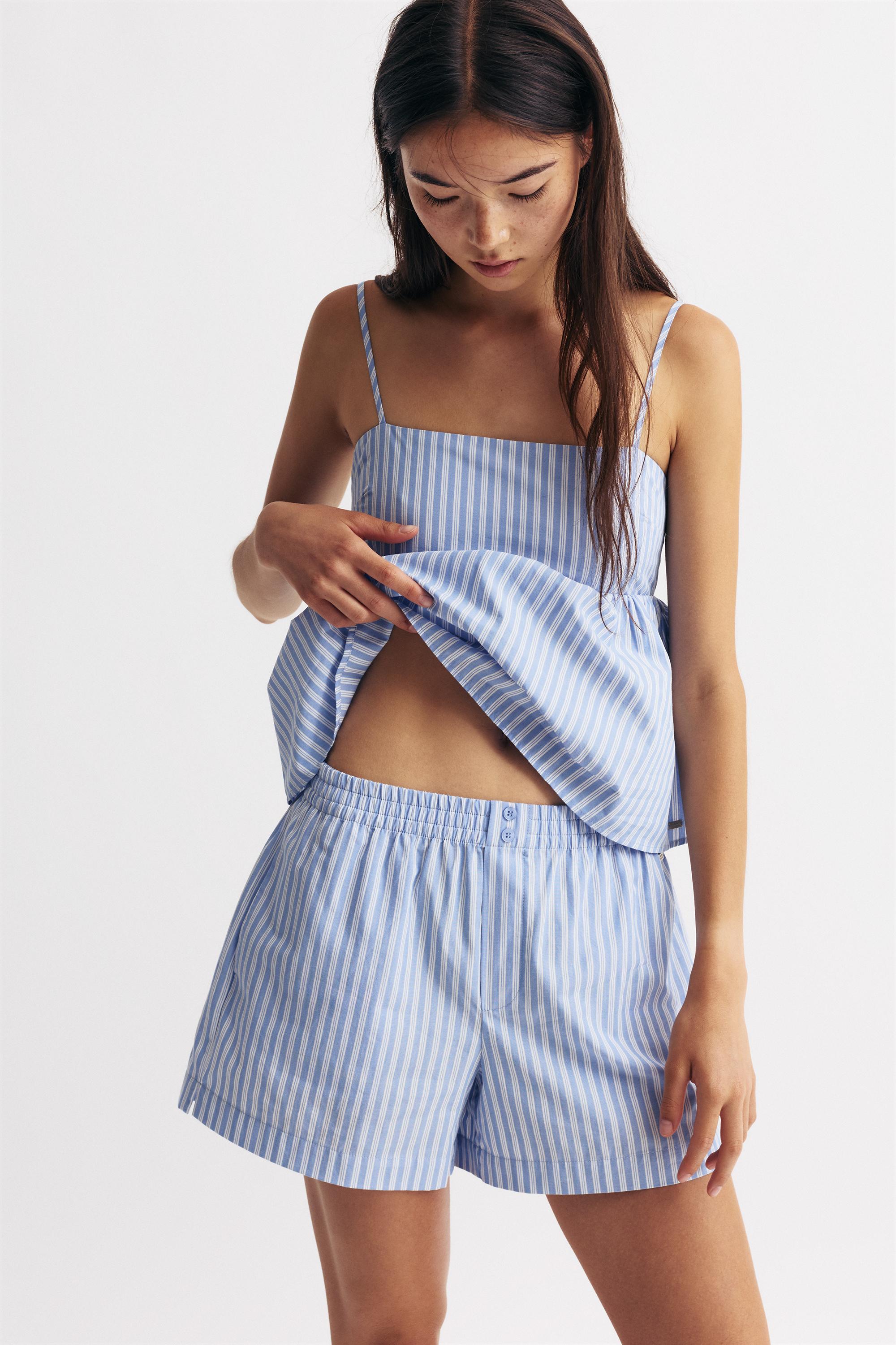 Popelin-Shorts Gestreift