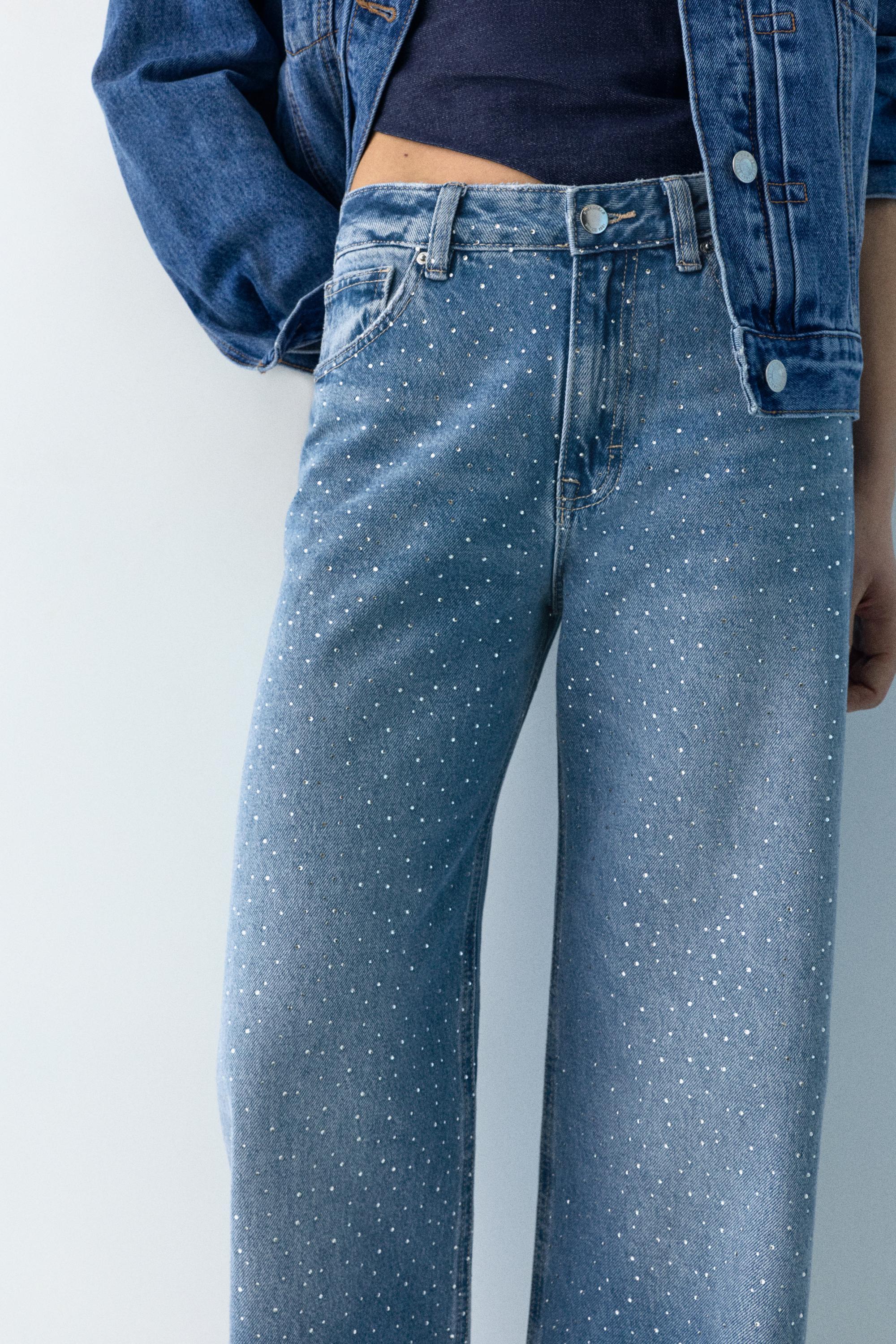 Işıltılı baggy straight fit jean - Görsel 30