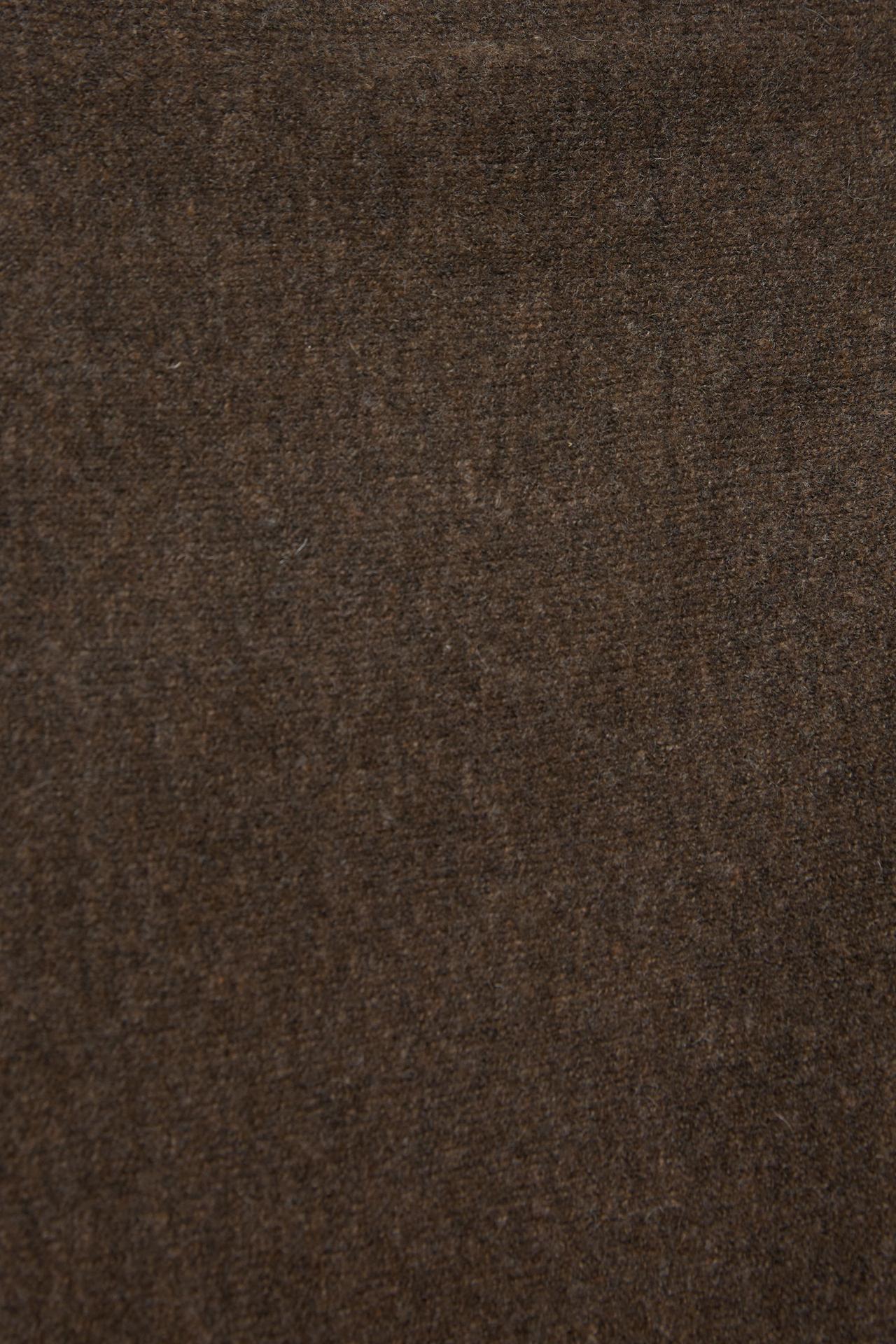 Fine-knit triangle cape — Brown