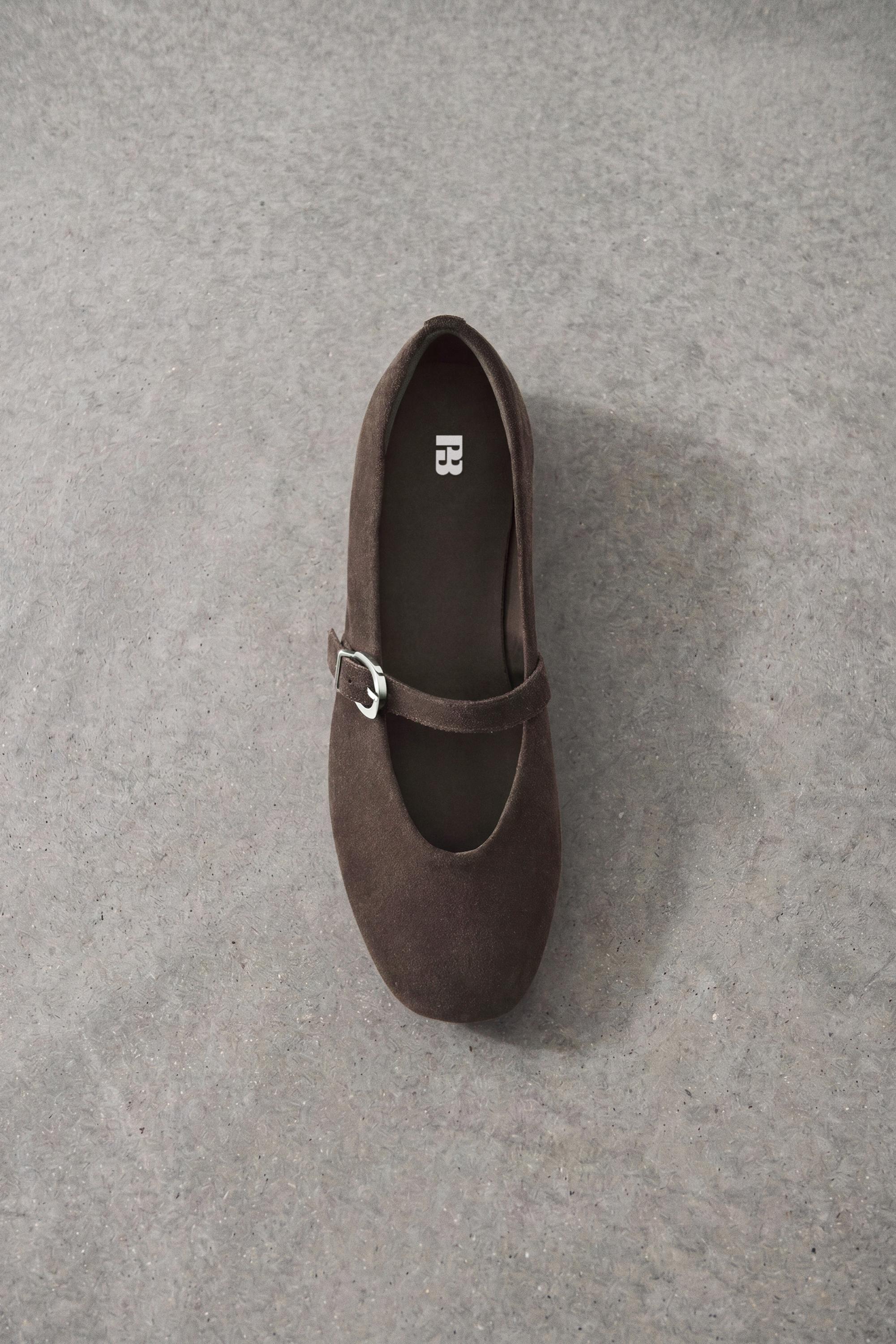 Leather ballerinas — Brown