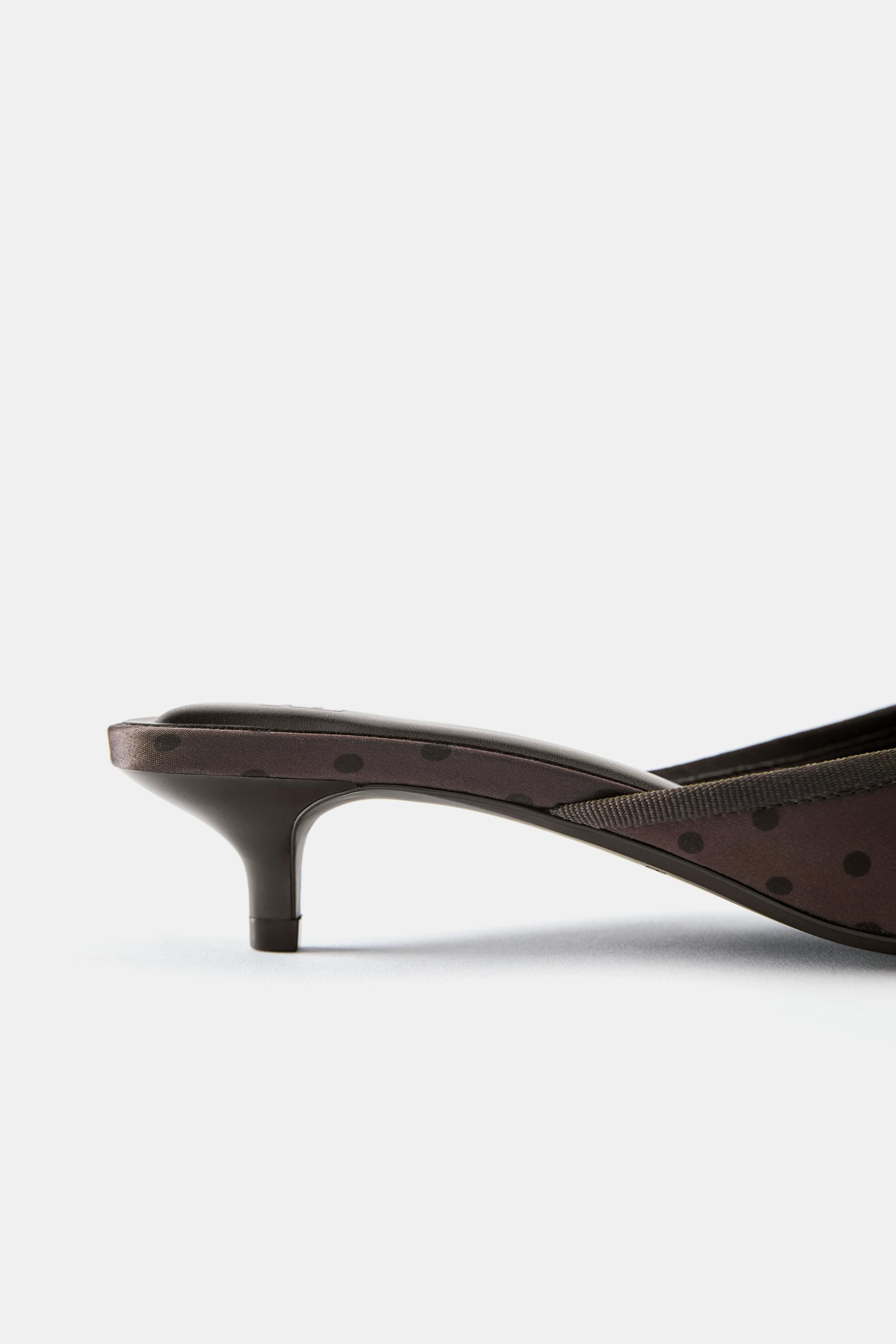 Polka dot mule heels — Brown