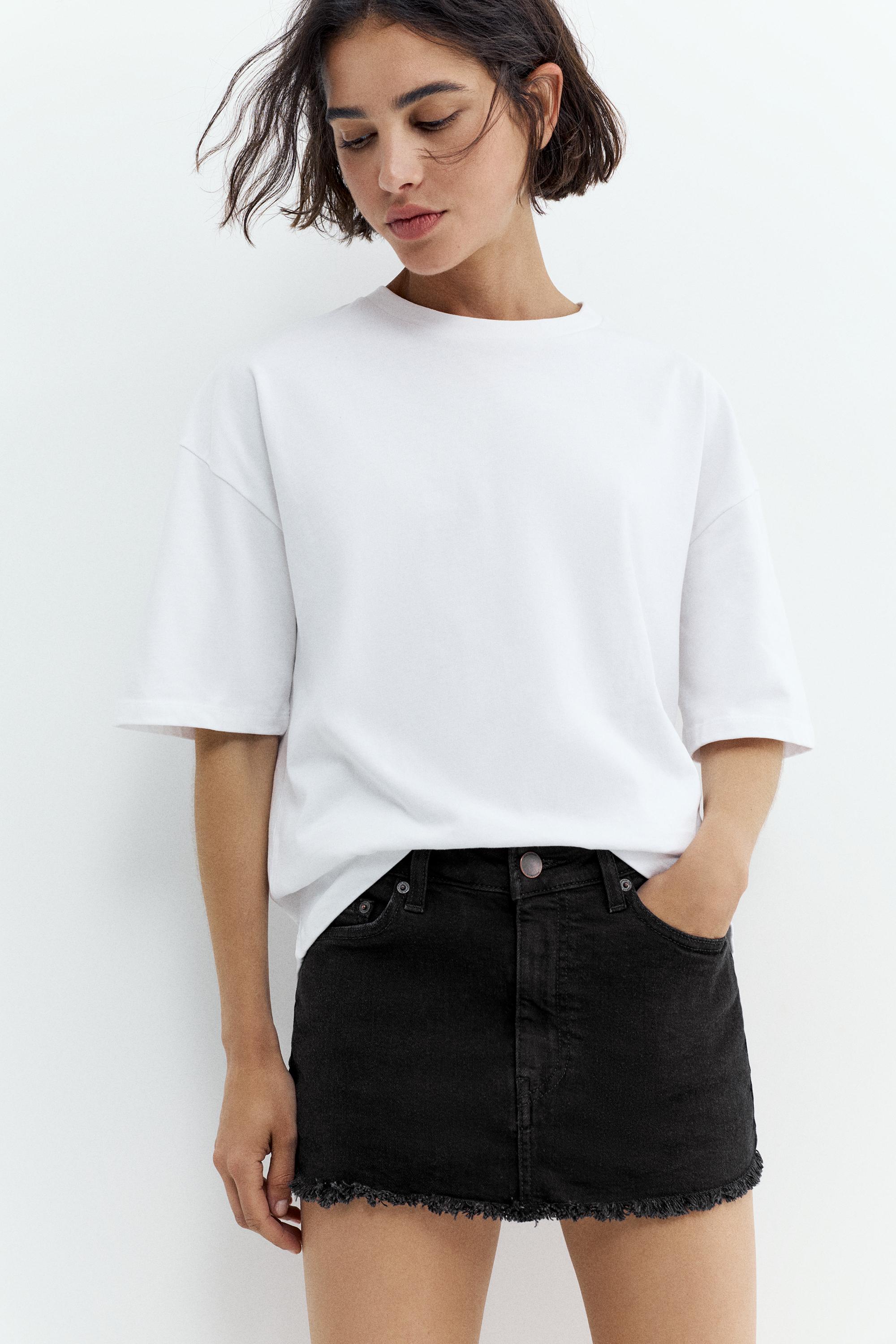 Denim skort — Black