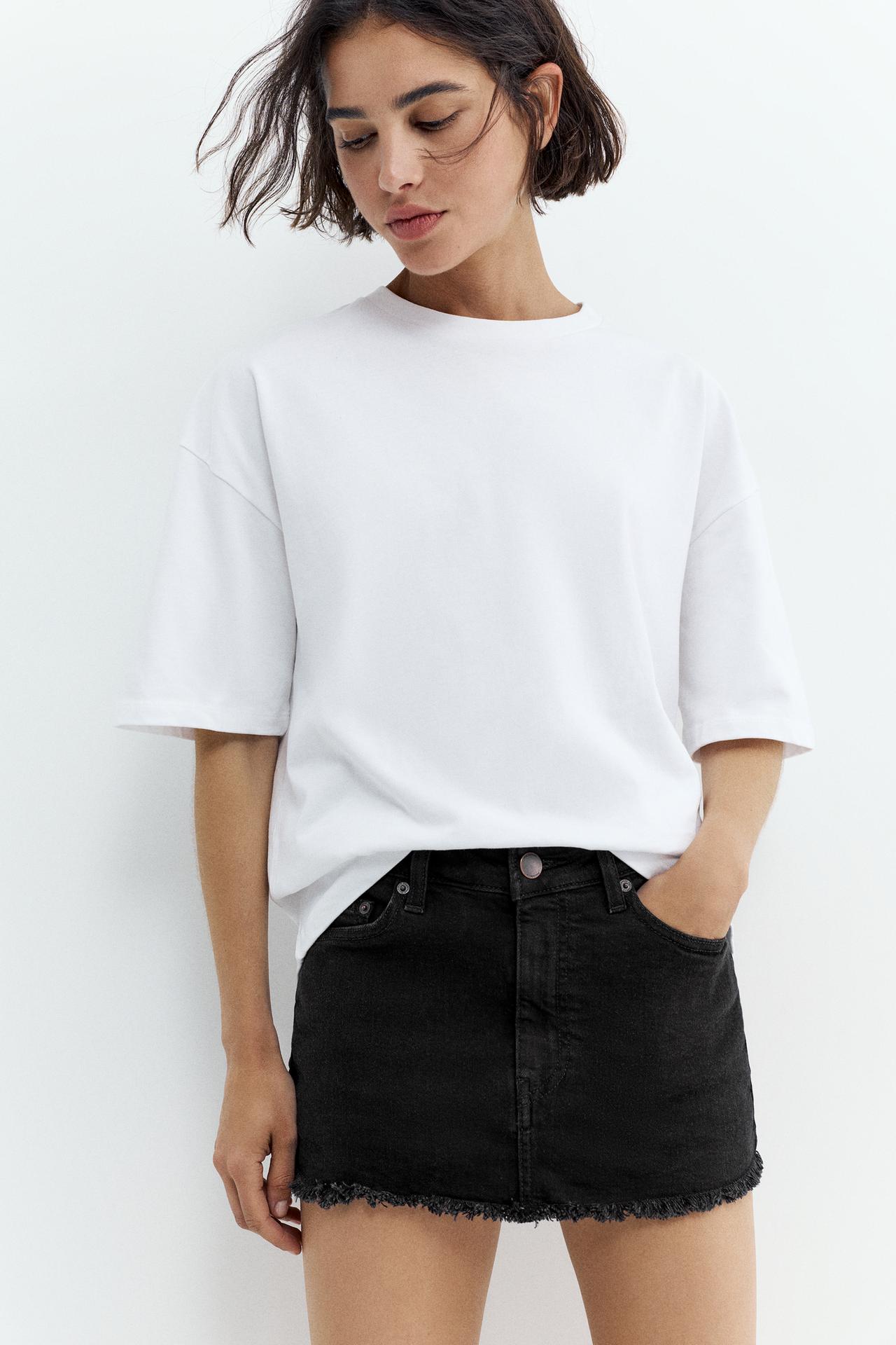 Denim skort — Black