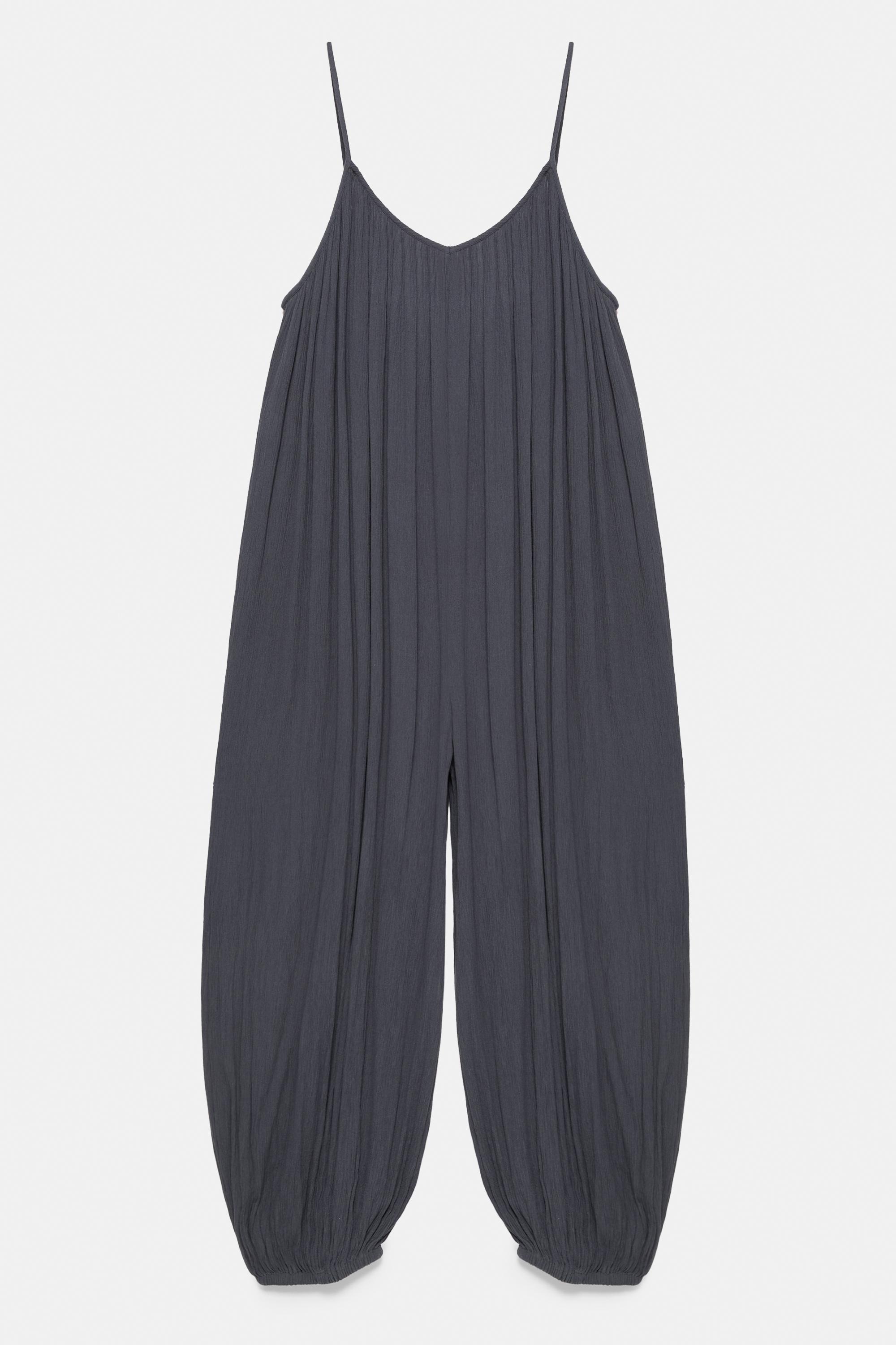 Flowing strappy sarouel jumpsuit — Bluish