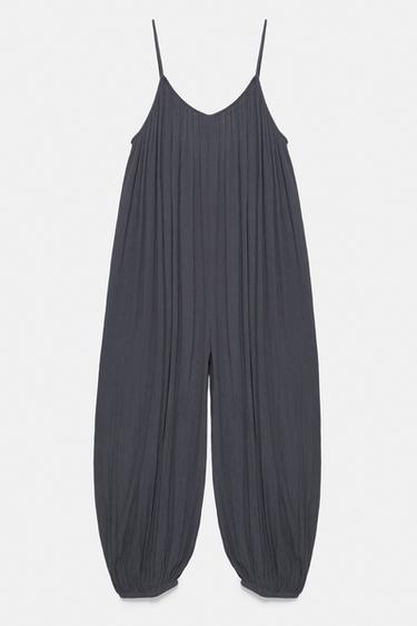 Flowing strappy sarouel jumpsuit — Bluish 7